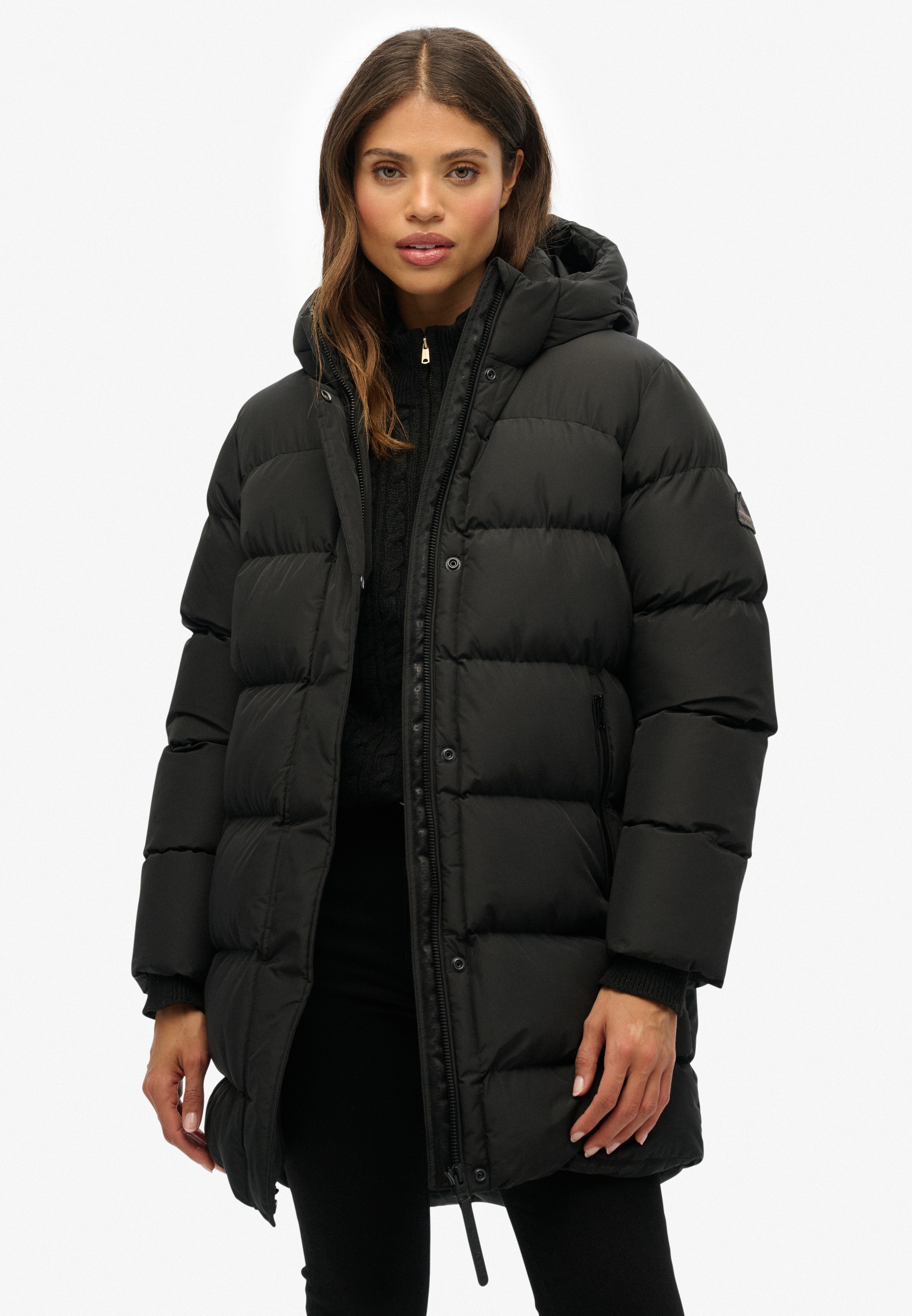 Superdry Steppjacke "HOODED SPORTS PUFFER MID JKT" mit Kapuze günstig online kaufen