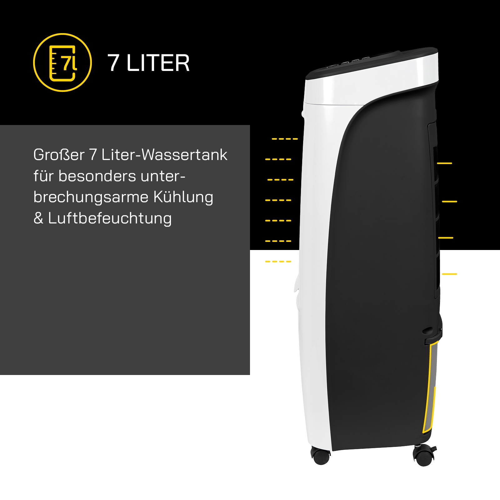 Gutfels Kombigerät Luftbefeuchter und -reiniger »Luftkühler COOL 3010W«, leiser, effizient, 3 Leistungsstufen, 7 Liter Tank, modernes Design