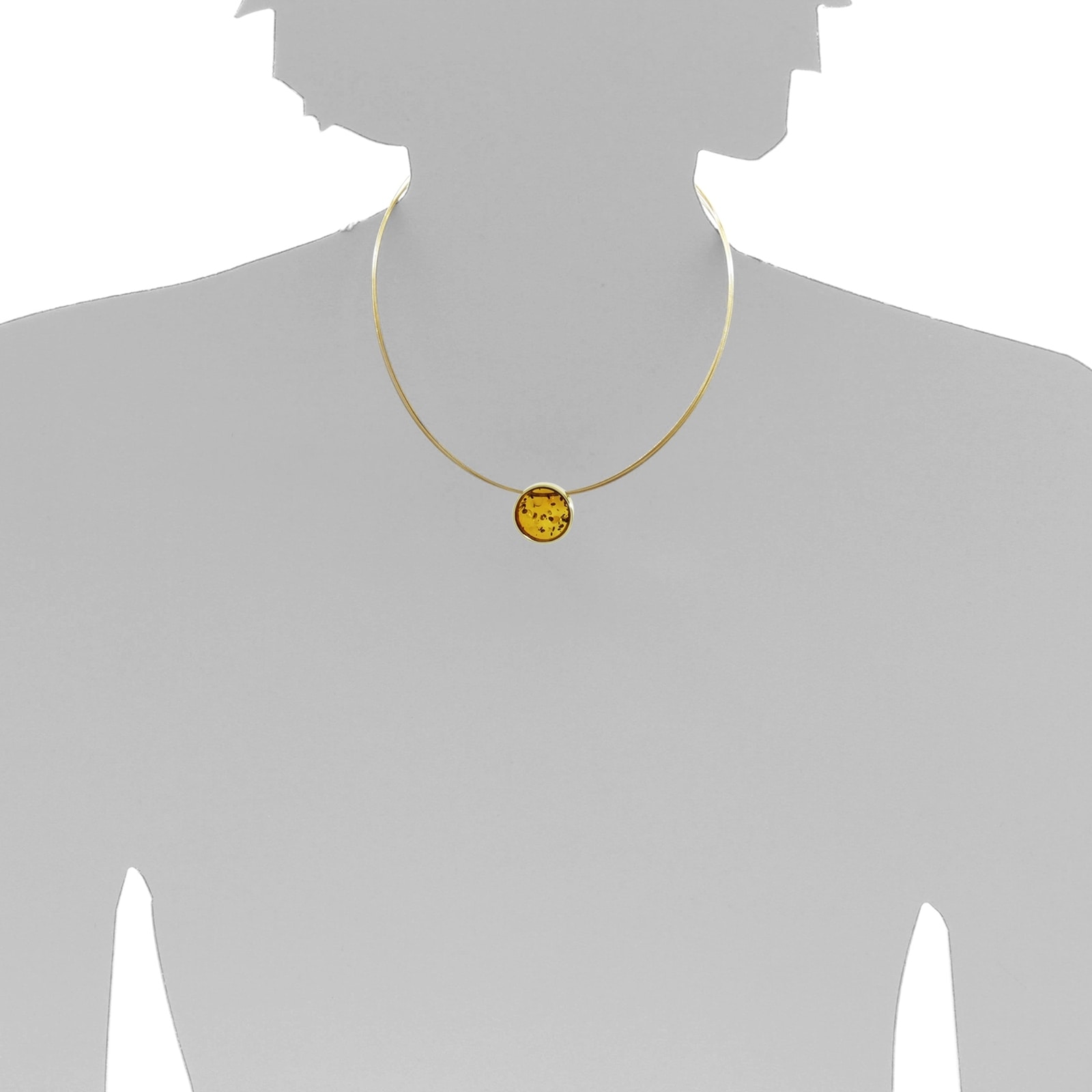 OSTSEE-SCHMUCK Kette mit Anhänger »Ostsee-Schmuck Halsreif mit Anhänger Gleiter-Frouke 24 mm«, (2 tlg.)