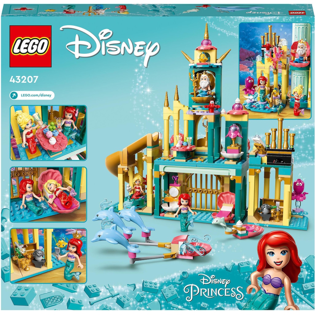 LEGO® Konstruktionsspielsteine »Arielles Unterwasserschloss (43207), LEGO® Disney Princess«, (498 St.)