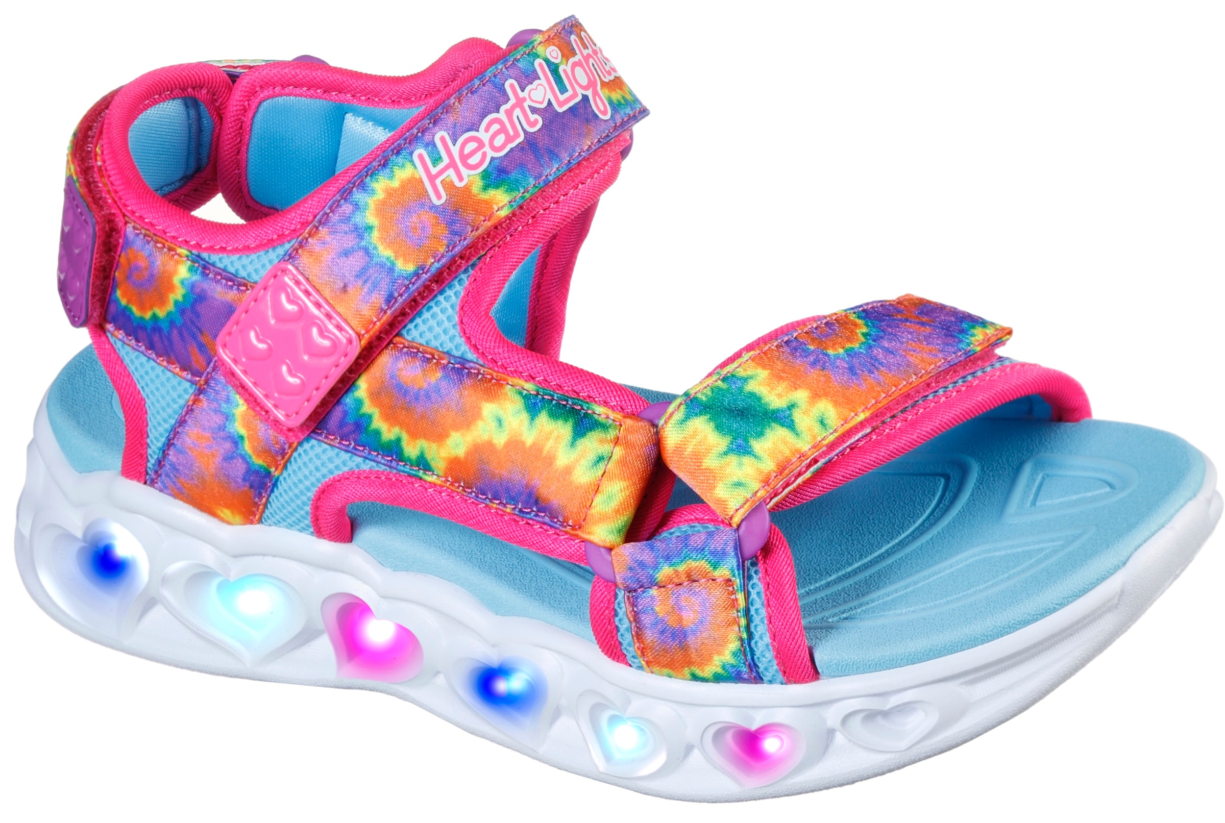 Sandale »HEART LIGHTS SANDAL«, Sommerschuh, Klettschuh, Sandalette, mit Batik-Print