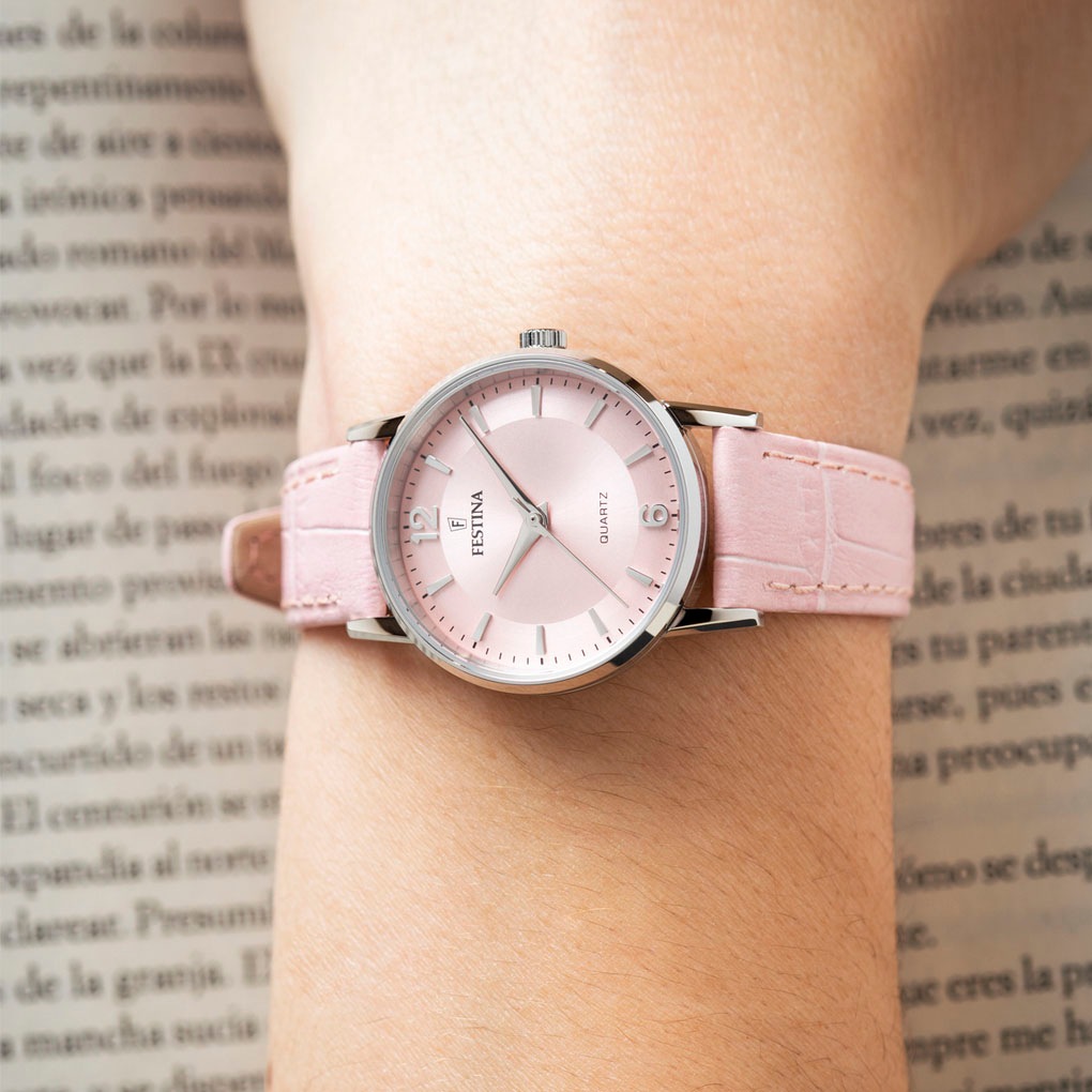 Festina Quarzuhr, Armbanduhr, Damenuhr, Lederarmband, analog