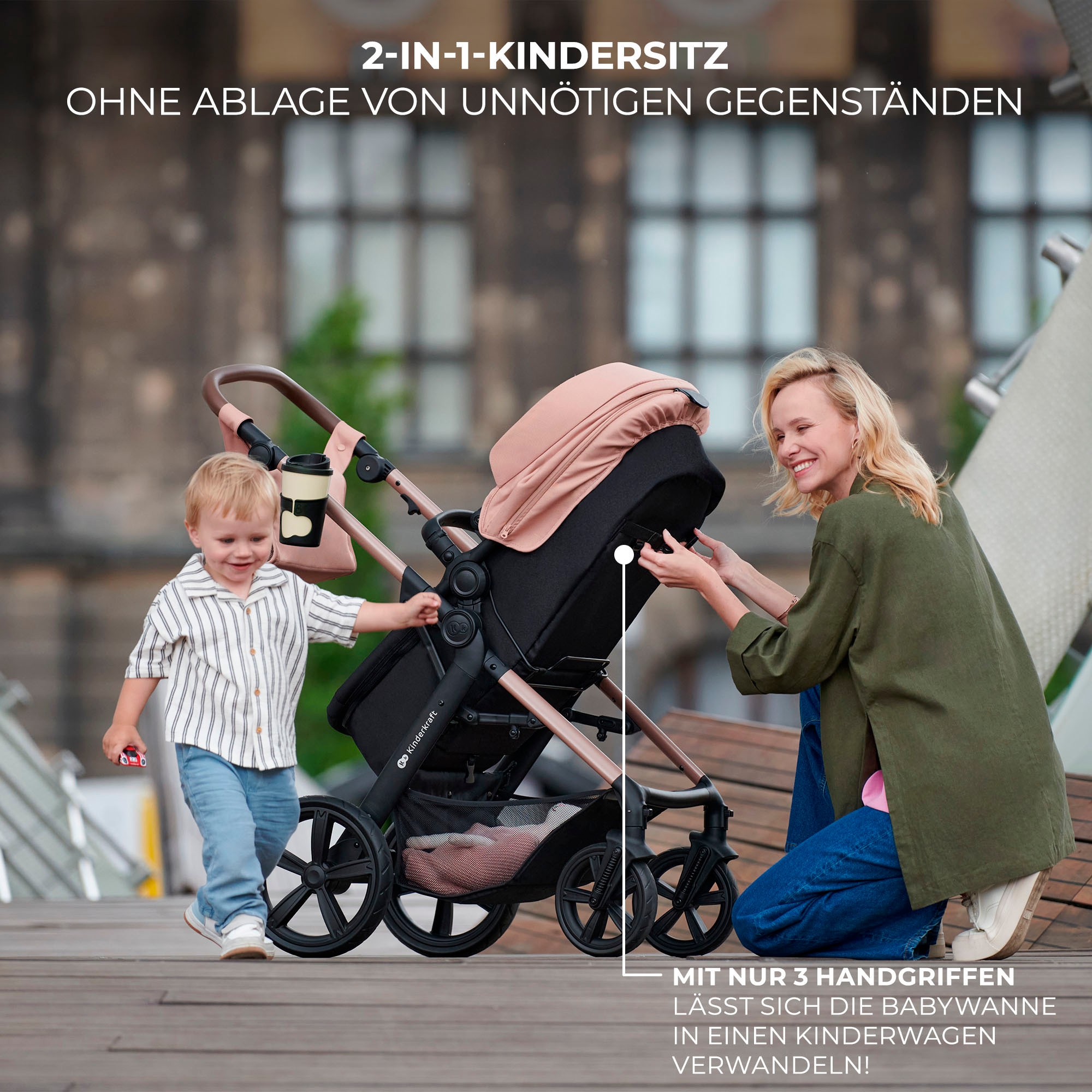 Kinderkraft Kombi-Kinderwagen »MOOV 2 3IN1«, 27 kg, mit EVA-Rädern