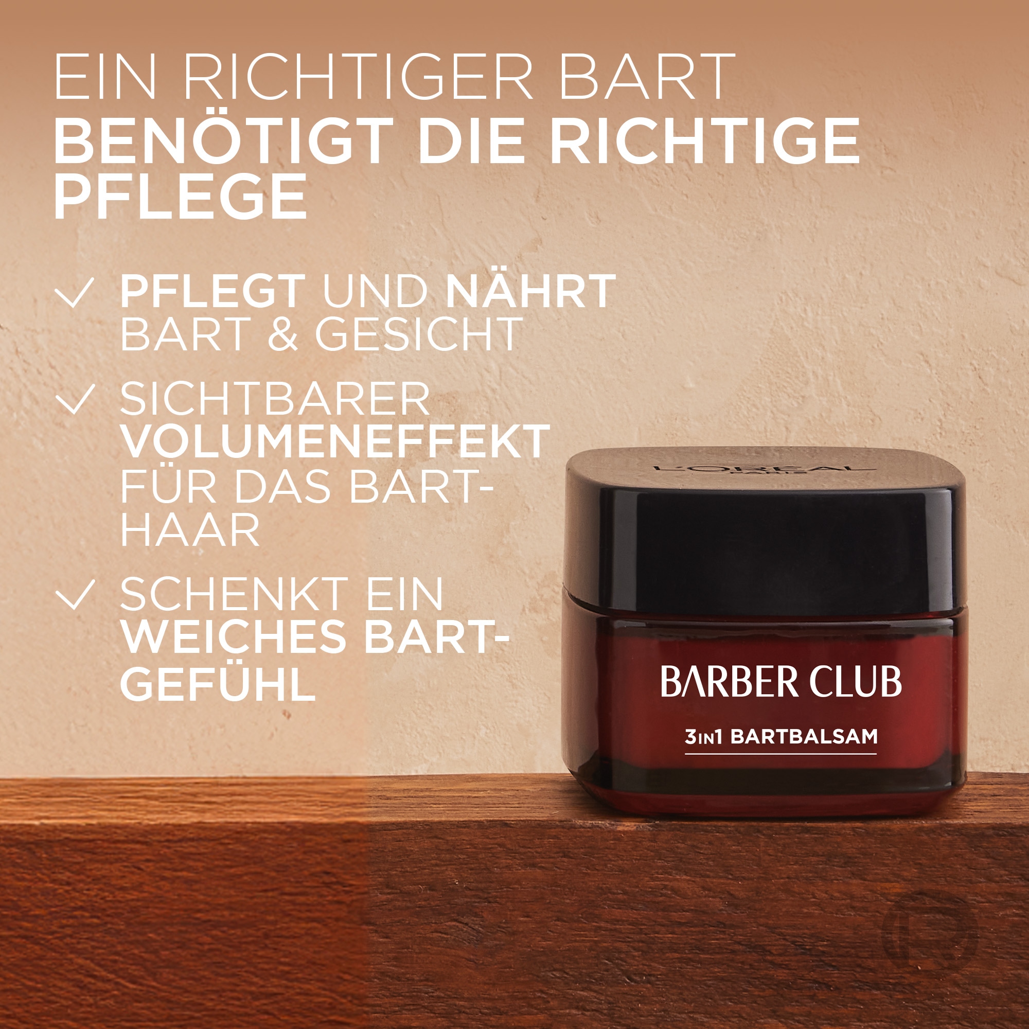 L'ORÉAL PARIS MEN EXPERT Bartbalsam »BARBER CLUB BART + HAUT« weiches Bartgefühl, pflegt Bart und Gesicht, zieht schnell ein