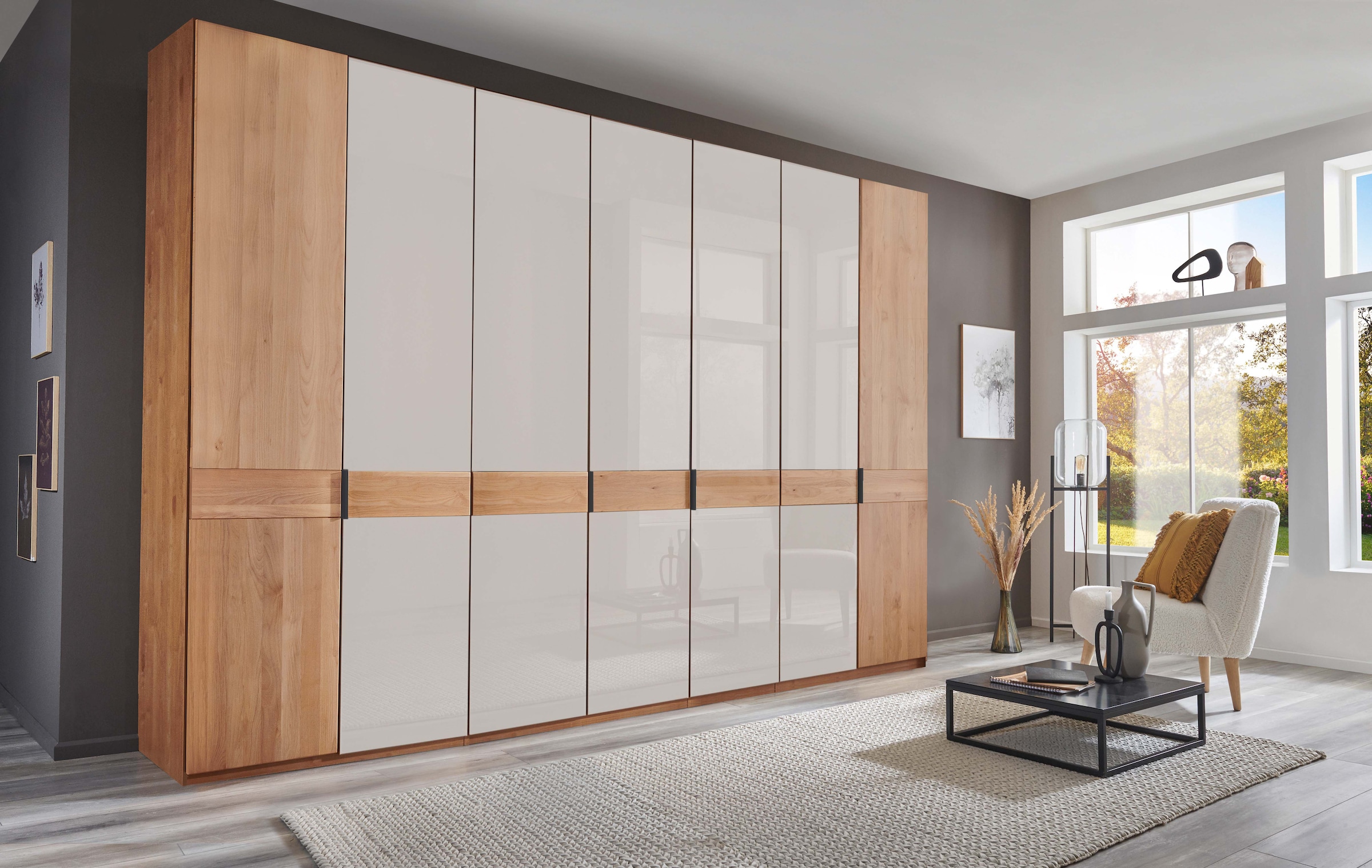 WIEMANN Drehtürenschrank "Cardiff, Massivholztüren in Kombination mit Glas- günstig online kaufen