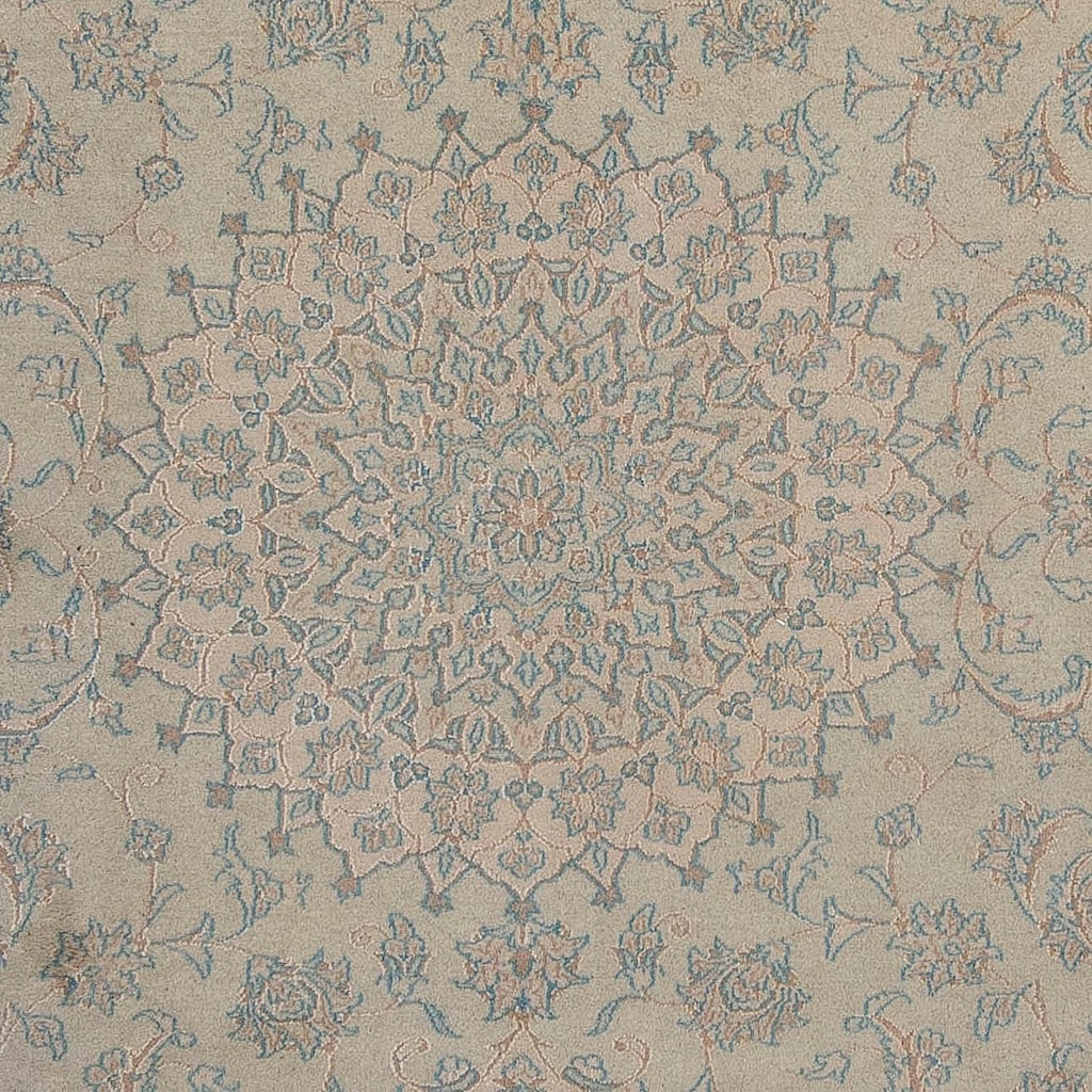 morgenland Wollteppich »Nain Medaillon Blu scuro 295 x 295 cm«, rund