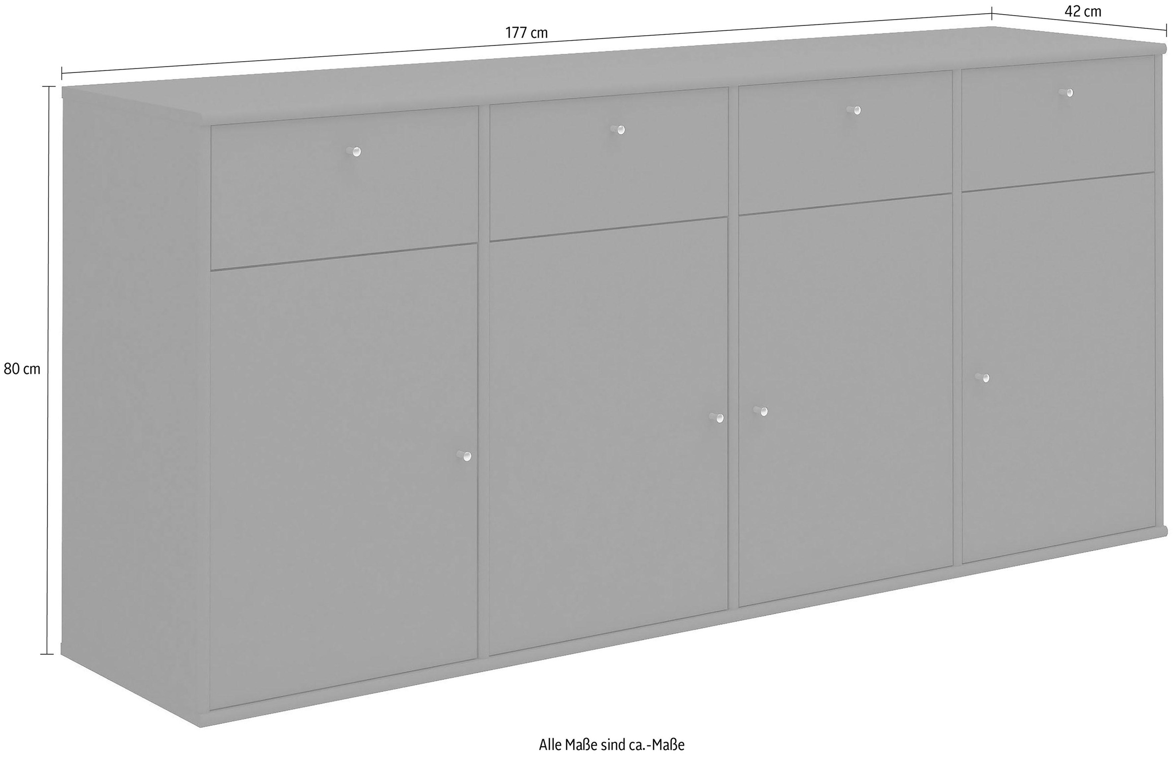 Hammel Furniture Sideboard »Mistral, Hochwertig Schrank, hängend/stehend  montierbar«, mit Türen und Schubladen, B: 177 cm, anpassungsbar Designmöbel  | BAUR | Regale