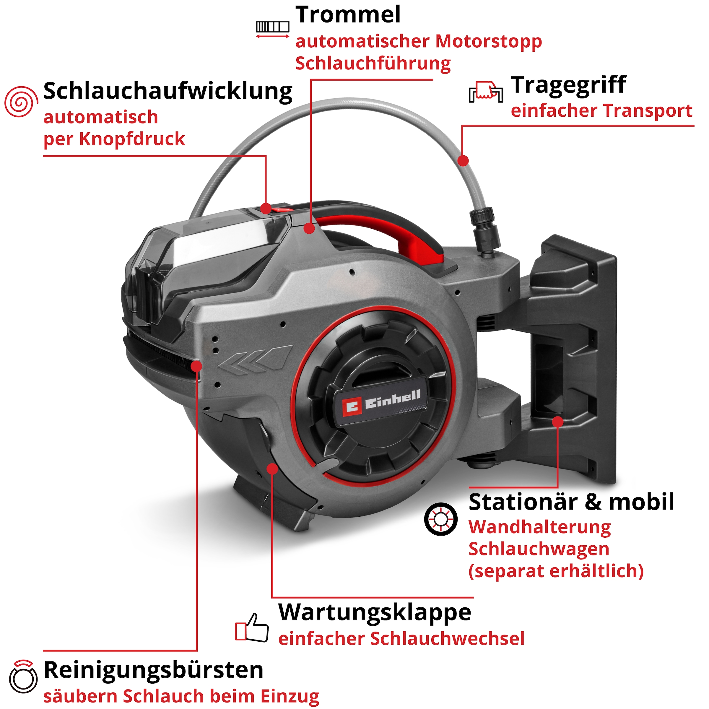 Einhell Schlauchtrommel »»GE-HR 18/30-1 WH Li-Solo««, (1 tlg.), ohne Akku, ohne Ladegerät