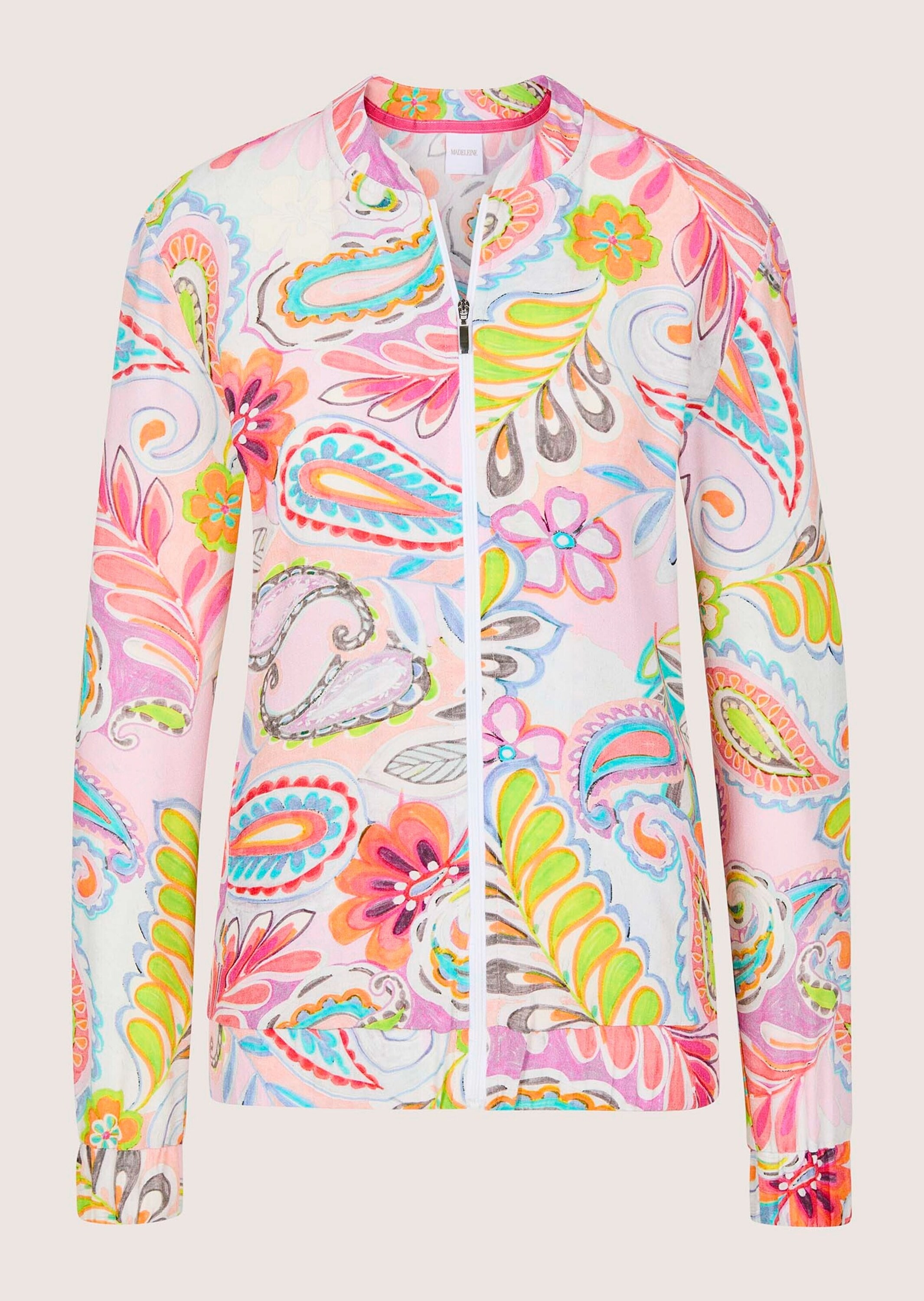 MADELEINE Langarmbluse "Blouson Farbenfrohe Print-Jacke aus Viskose" Blouso günstig online kaufen