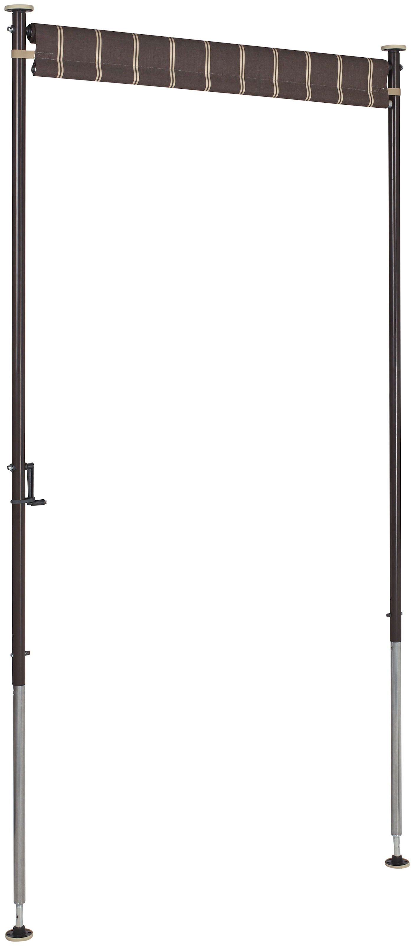 Angerer Freizeitmöbel Klemm-Senkrechtmarkise, braun/weiß, BxH: 150x225 cm