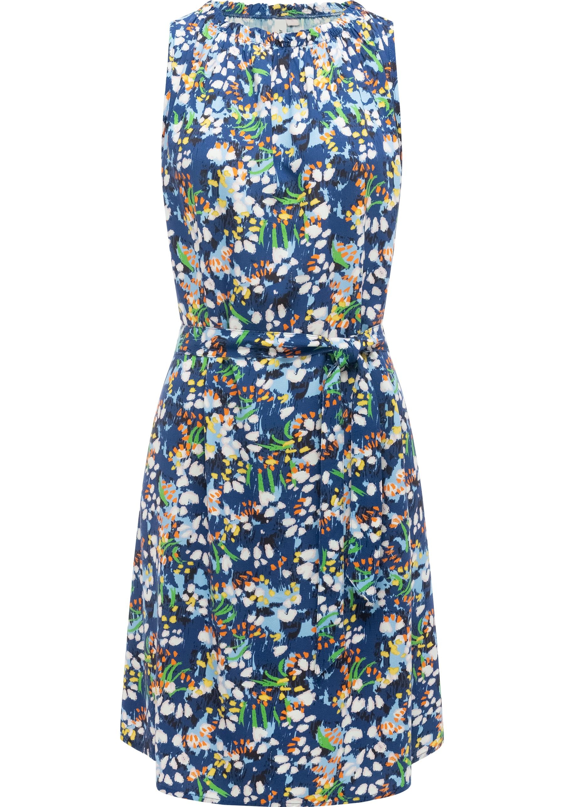 Ragwear Strandkleid "Isalie Print" Ohne Taschen Leichtes Sommerkleid mit Rüschenkragen