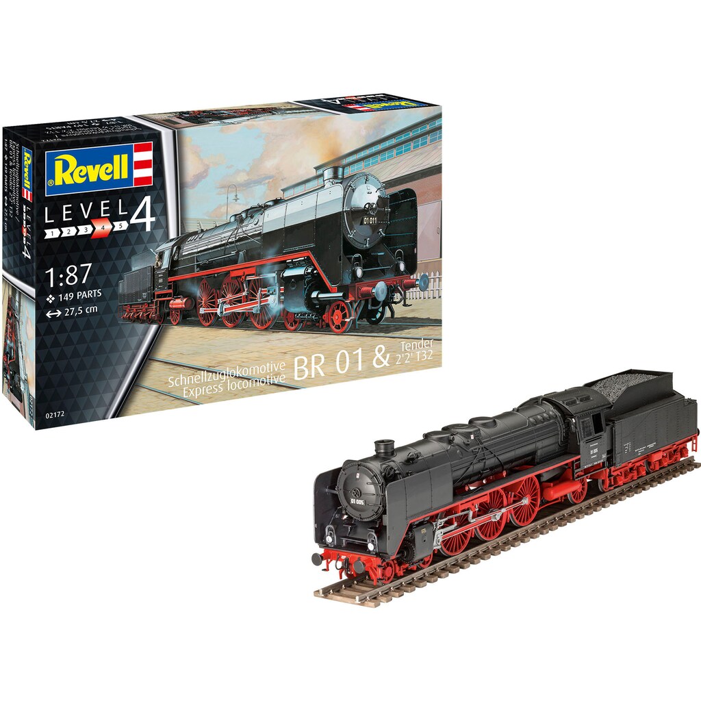 Revell® Modellbausatz »H0 Schnellzuglokomotive BR01 & Tender 2'2' T32«, 1:87