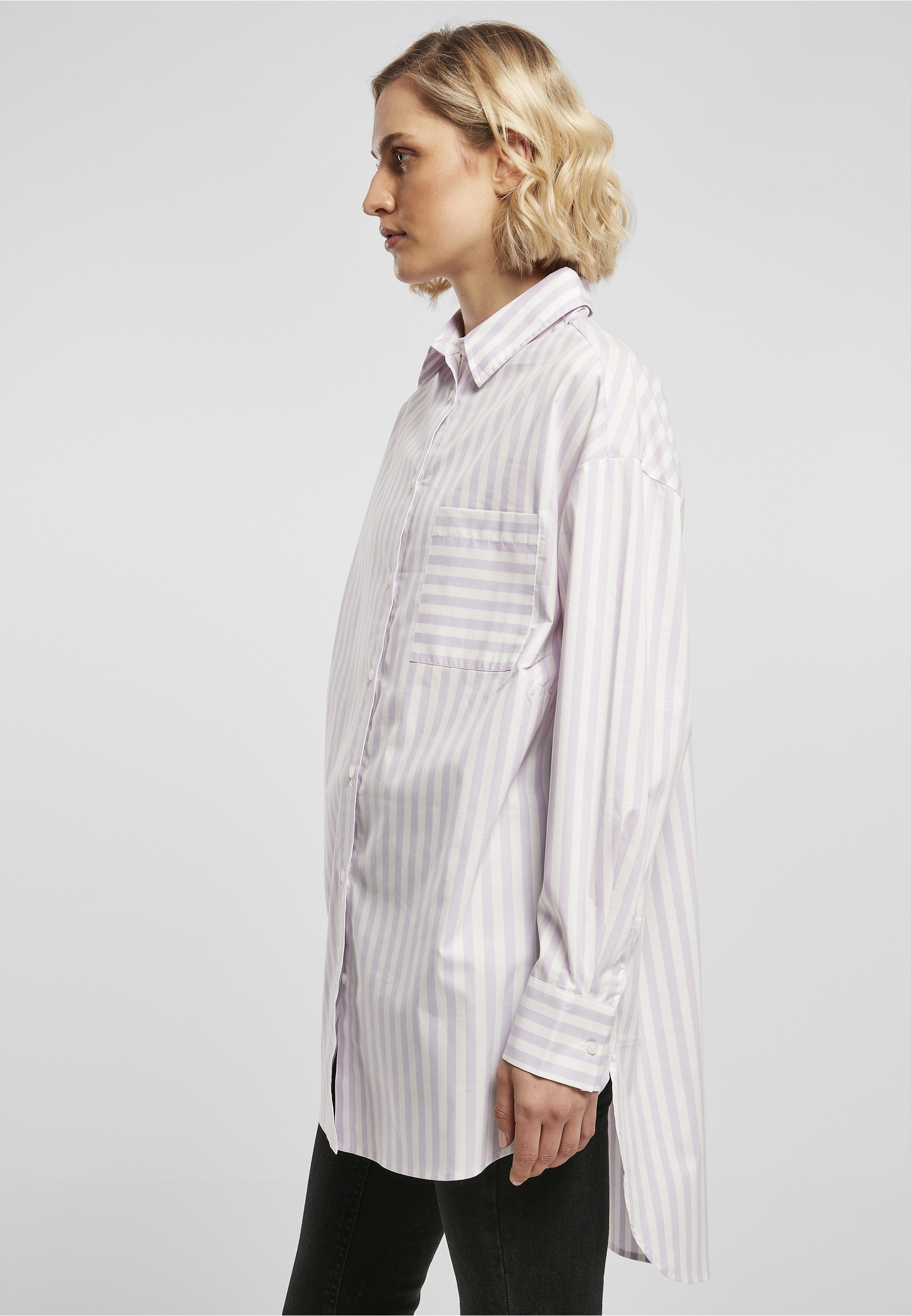 URBAN CLASSICS Blusenshirt »Urban Classics Damen Ladies Oversized Stripe Shirt« 1 tlg.