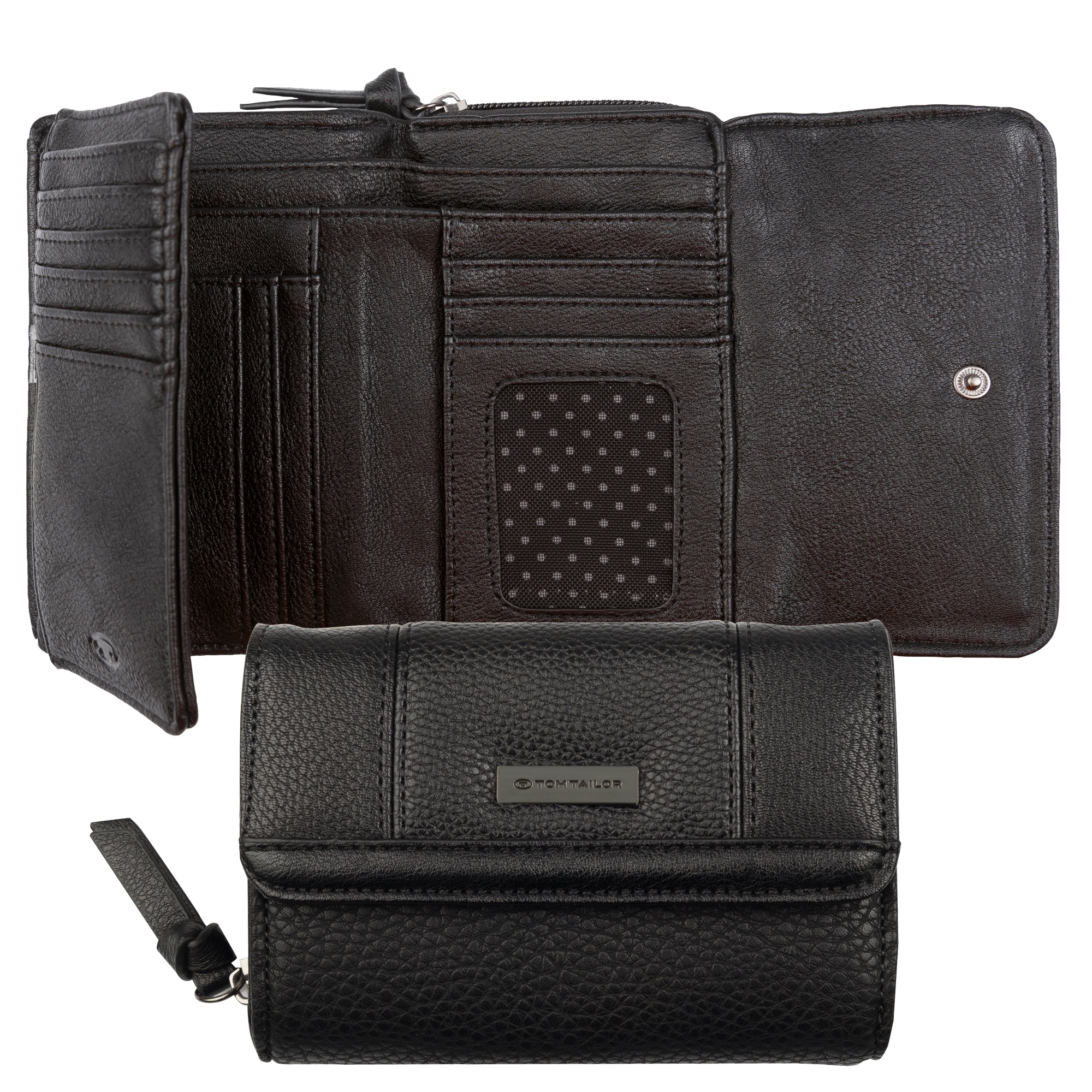 TOM TAILOR Geldbörse »Juna«, soft genarbtes ledriges Material mit glänzenden Metall-Accessoires