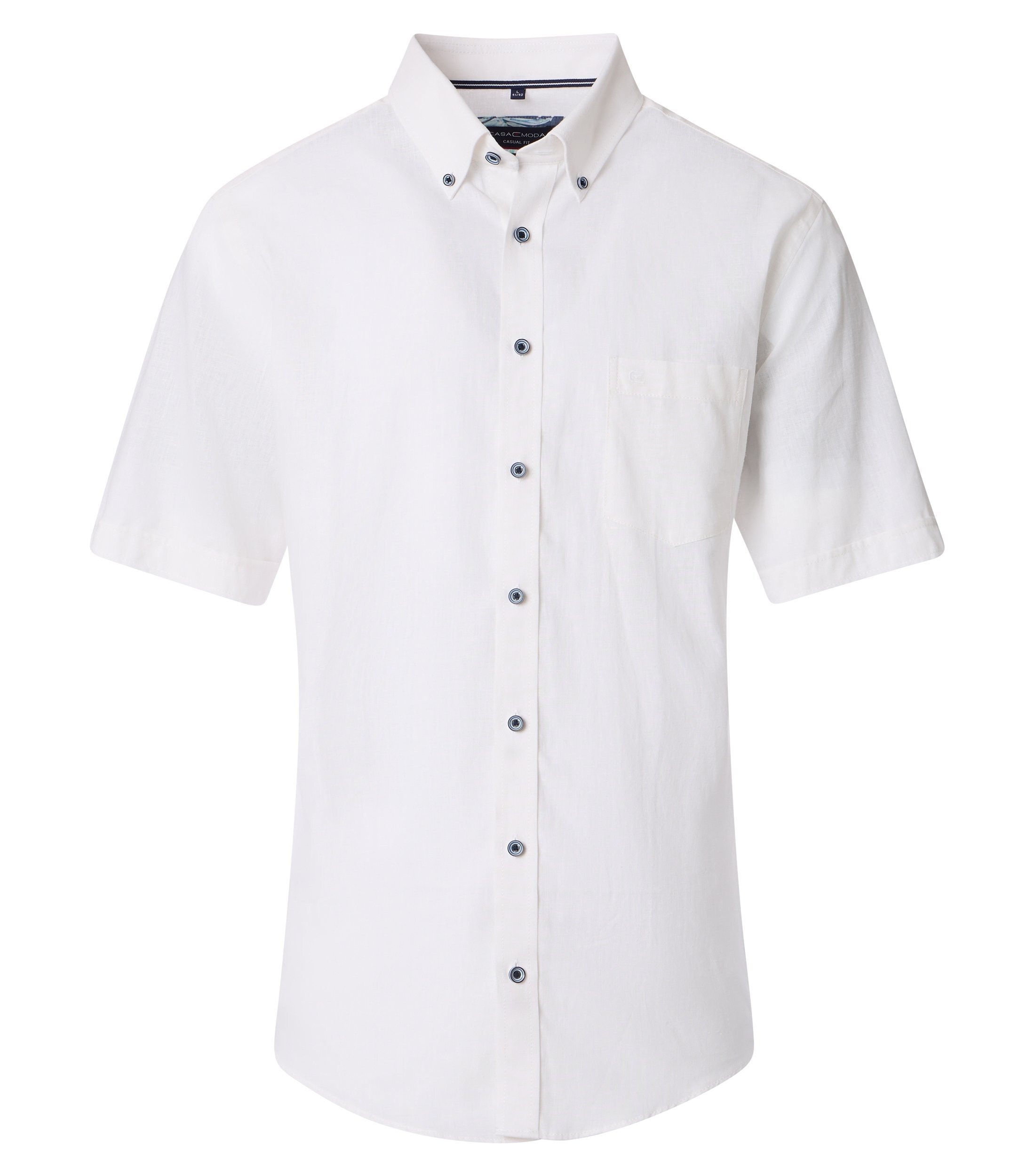 CASAMODA Kurzarmhemd "CASAMODA Leinenhemd Kurzarm uni" günstig online kaufen