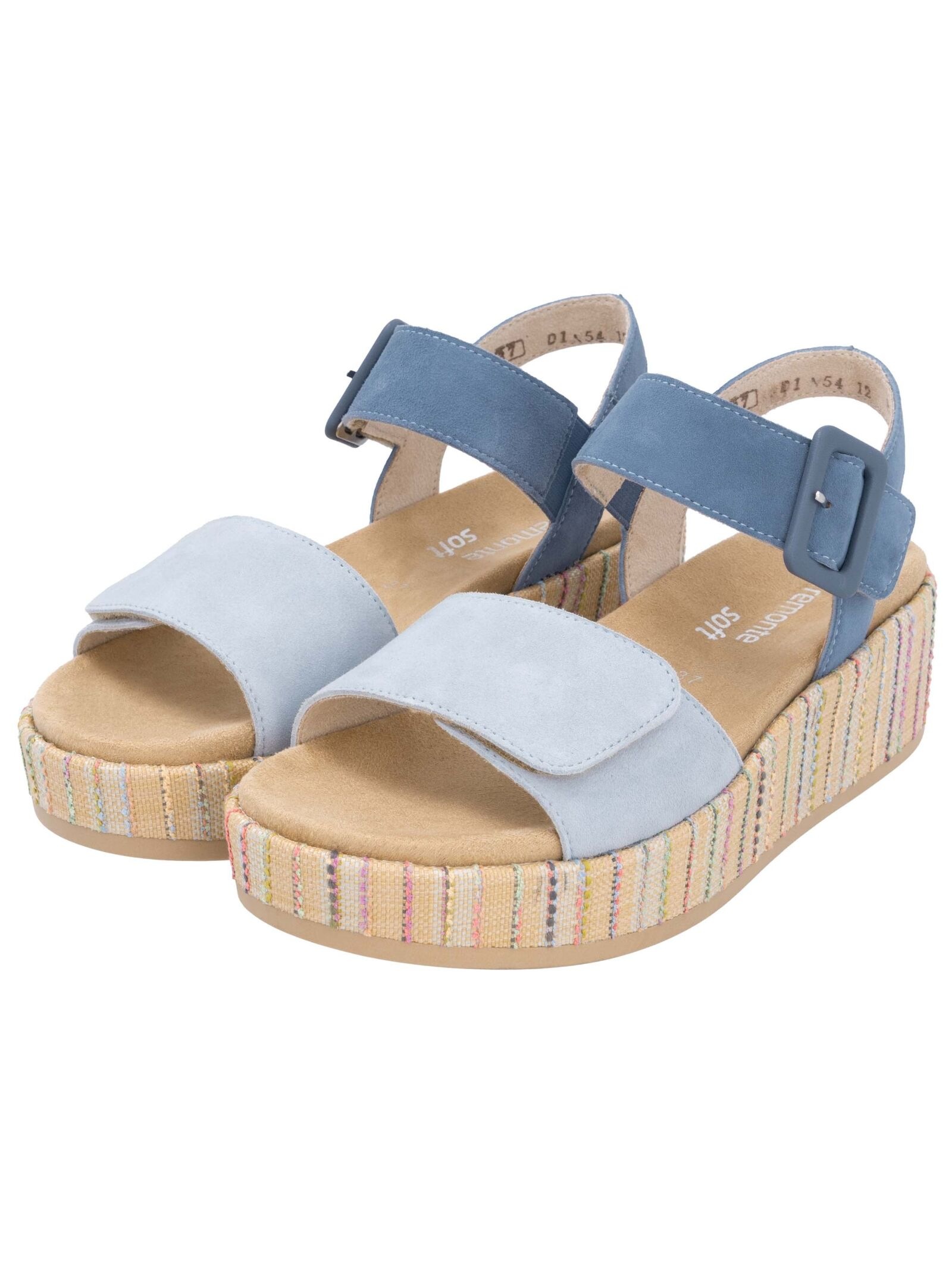 Riemchensandale REMONTE "Remonte Sandalen Leder", Damen, Gr. 40, blau, Leder, Schuhe Riemchensandale 6