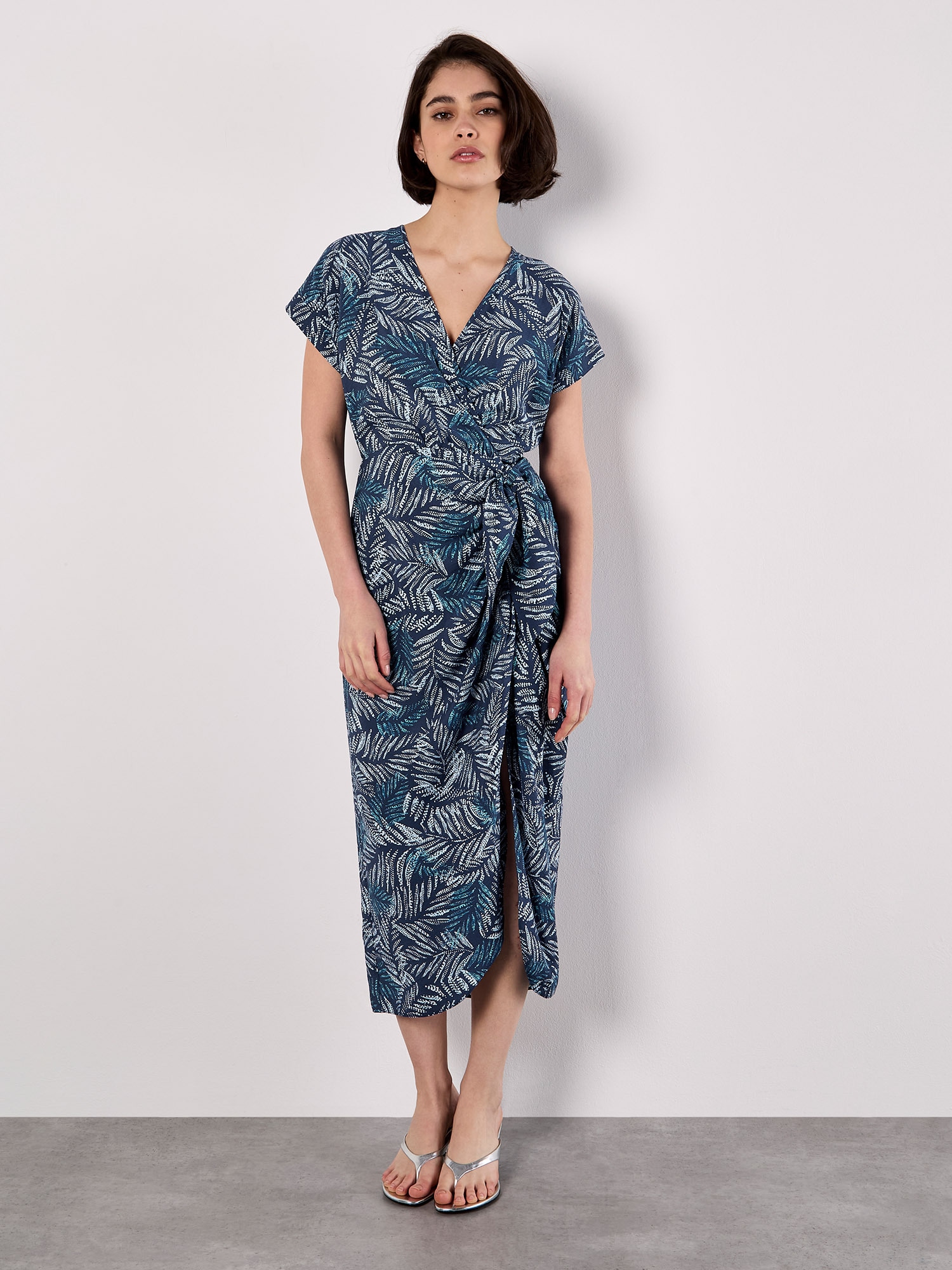 Apricot Midikleid "Druckkleid" 2 tlg. in Wickeloptik