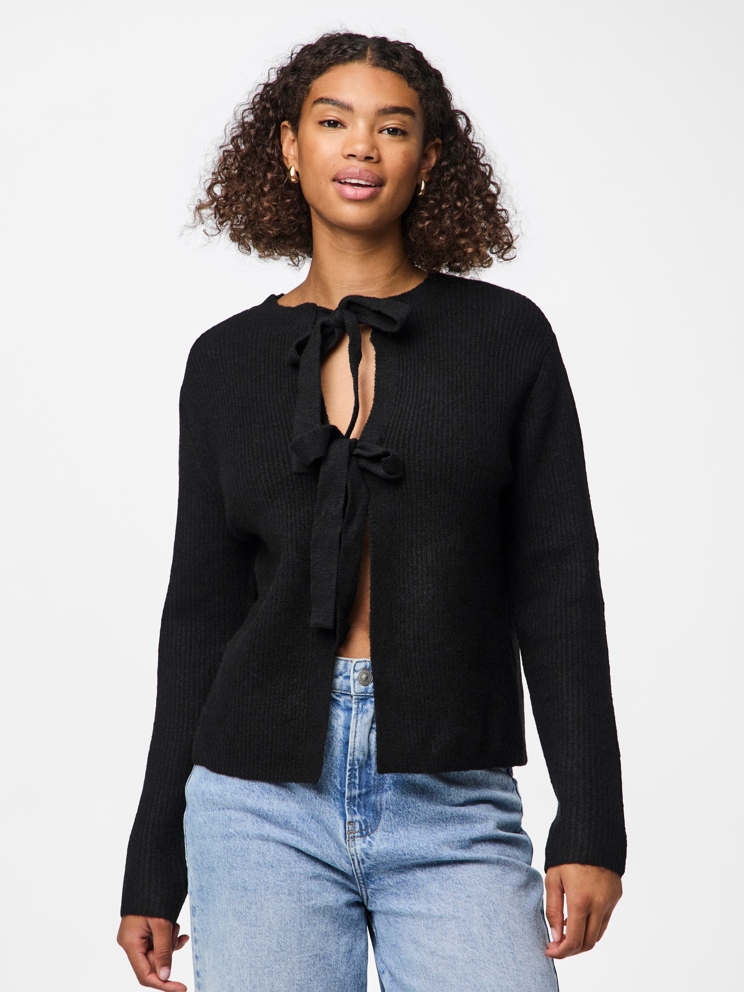 pieces Strickjacke "PCSILLY LS REV TIE KNIT NOOS BC" günstig online kaufen