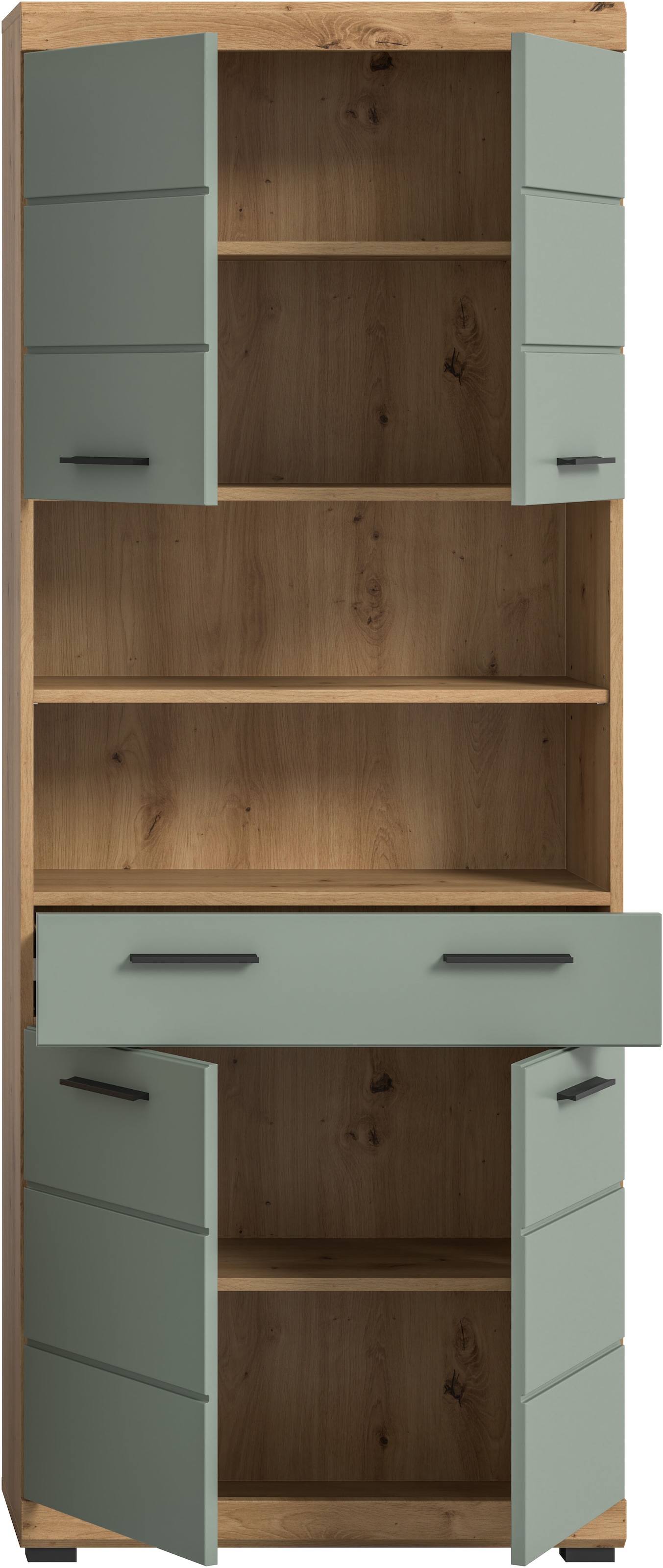 INOSIGN Hochschrank »Siena, Breite 74cm, 4 Türen, 1 Schubkasten, 2 offene Fächer, MDF-Front«, in verschiedenen Farben erhältlich, Badmöbel, Badschrank, Schrank, Bad