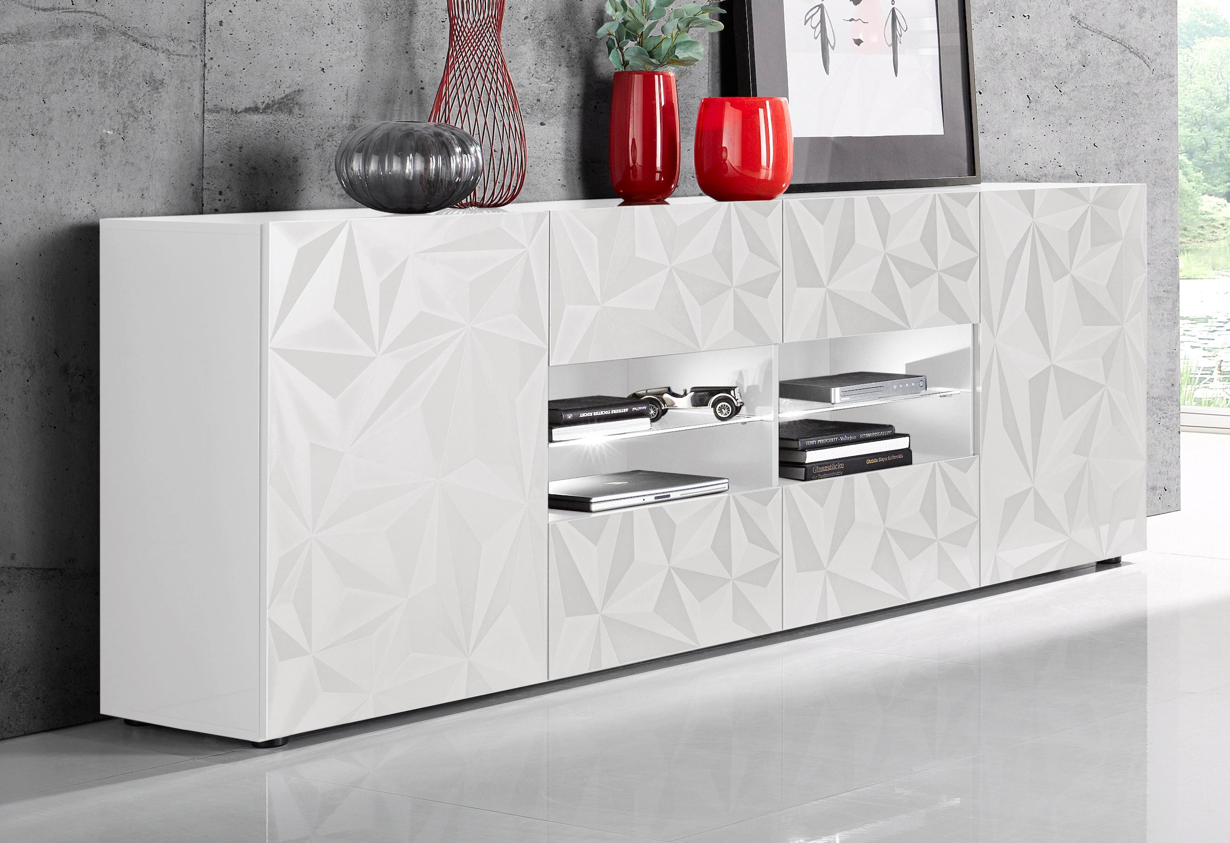 INOSIGN Sideboard "Prisma Breite 241, Kommode 2 Türen, 4 Schubkästen, Anric günstig online kaufen