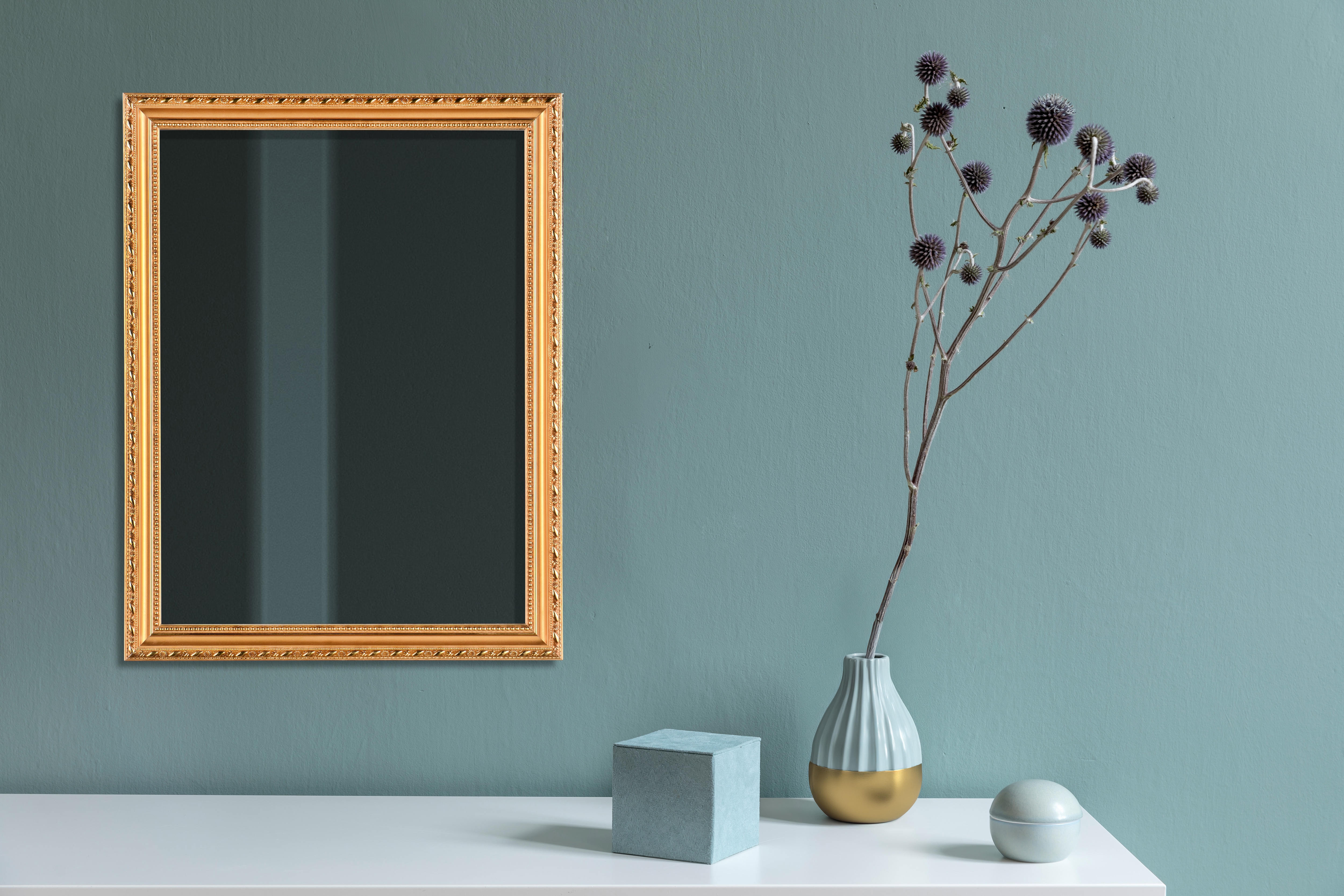 Spiegel, B:34cm H:45cm, gold, MIRRORS AND MORE, Holzwerkstoff, Schlafzimmer, Spiegel, "Lola", Horizontal und vertikal montierbar