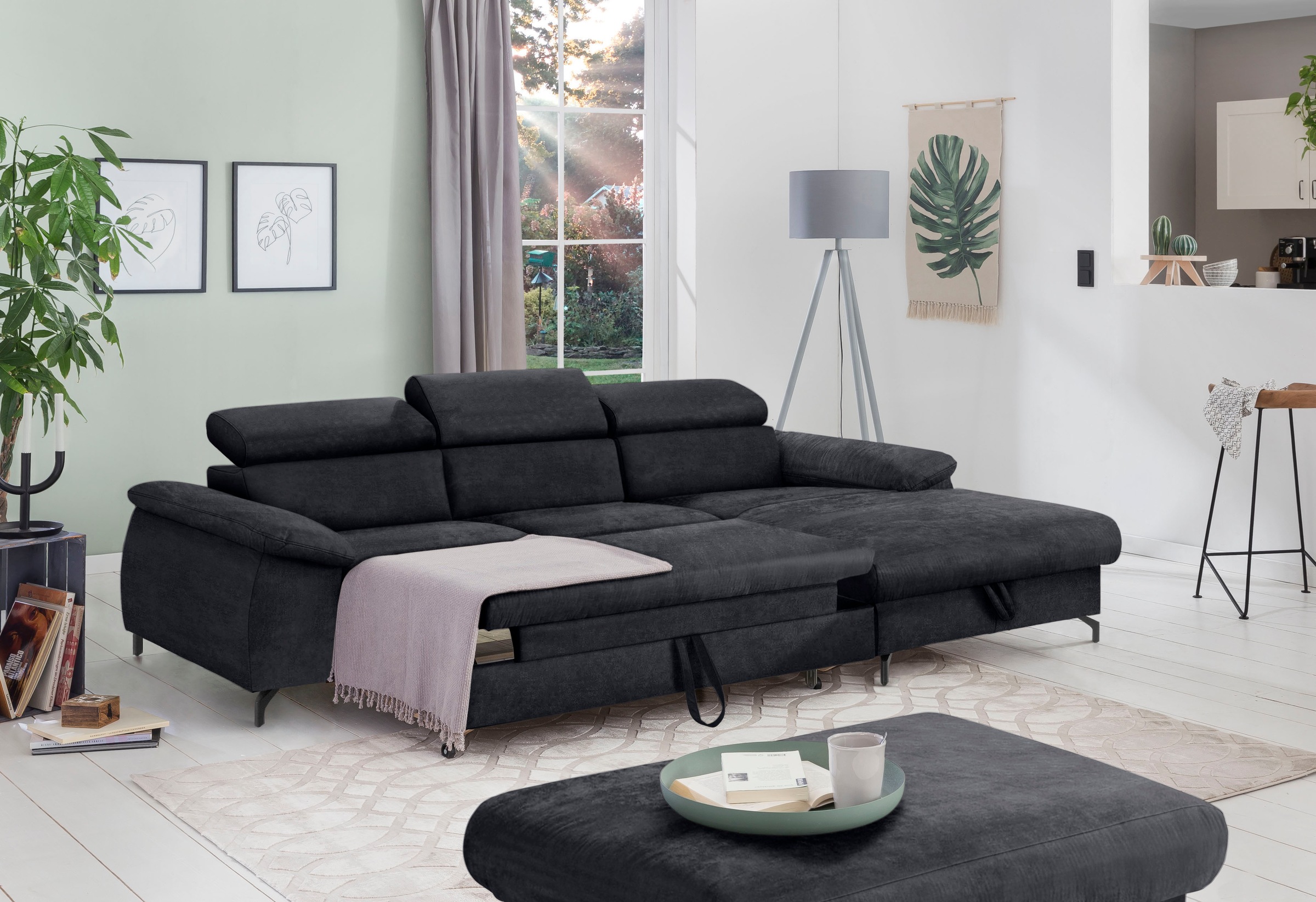 COTTA Ecksofa »Kitty L-Form«, mit Kopfteilverstellung, wahlweise mit Bettfunktion & Bettkasten