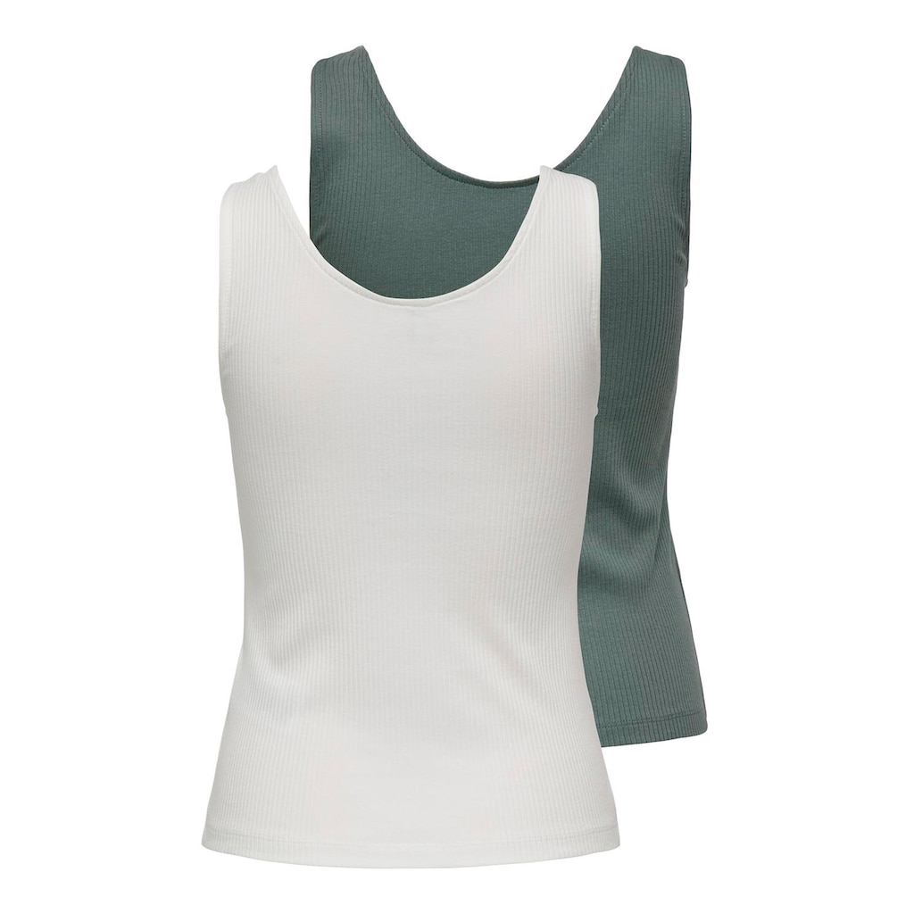 ONLY Ripptanktop »ONLSIMPLE LIFE S/L BUTTON TOP JRS CS 2PK«, (Packung, 2 tlg.)
