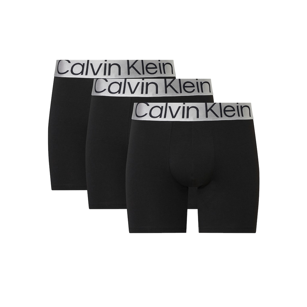 Marken Calvin Klein Calvin Klein Boxershorts, (Packung, 3 St., 3er-Pack), mit Logobund in dezentem grau schwarz + schwarz + schw