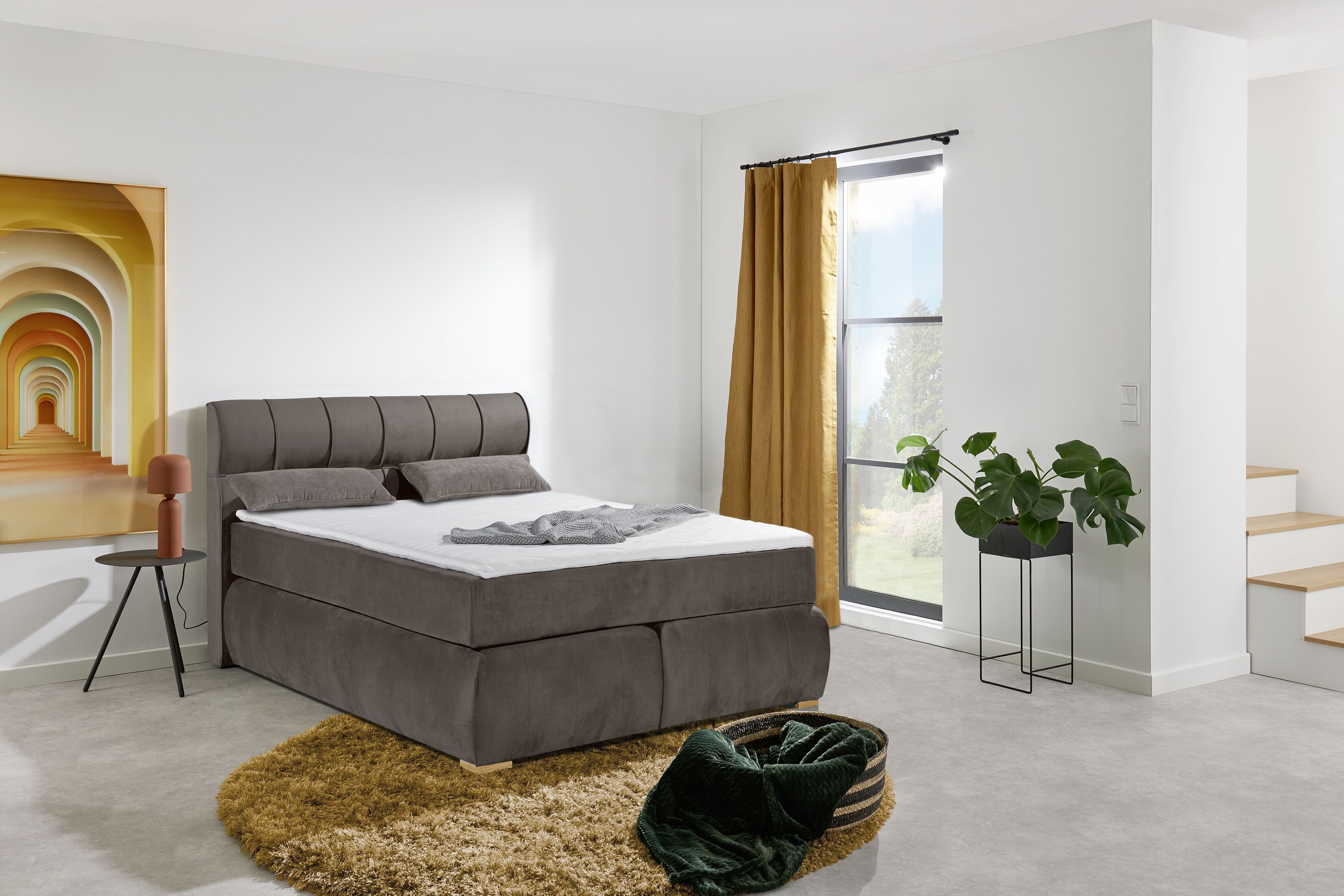 Places of Style Boxspringbett "Felicia", in H4, inkl. Topper und Bettkasten günstig online kaufen