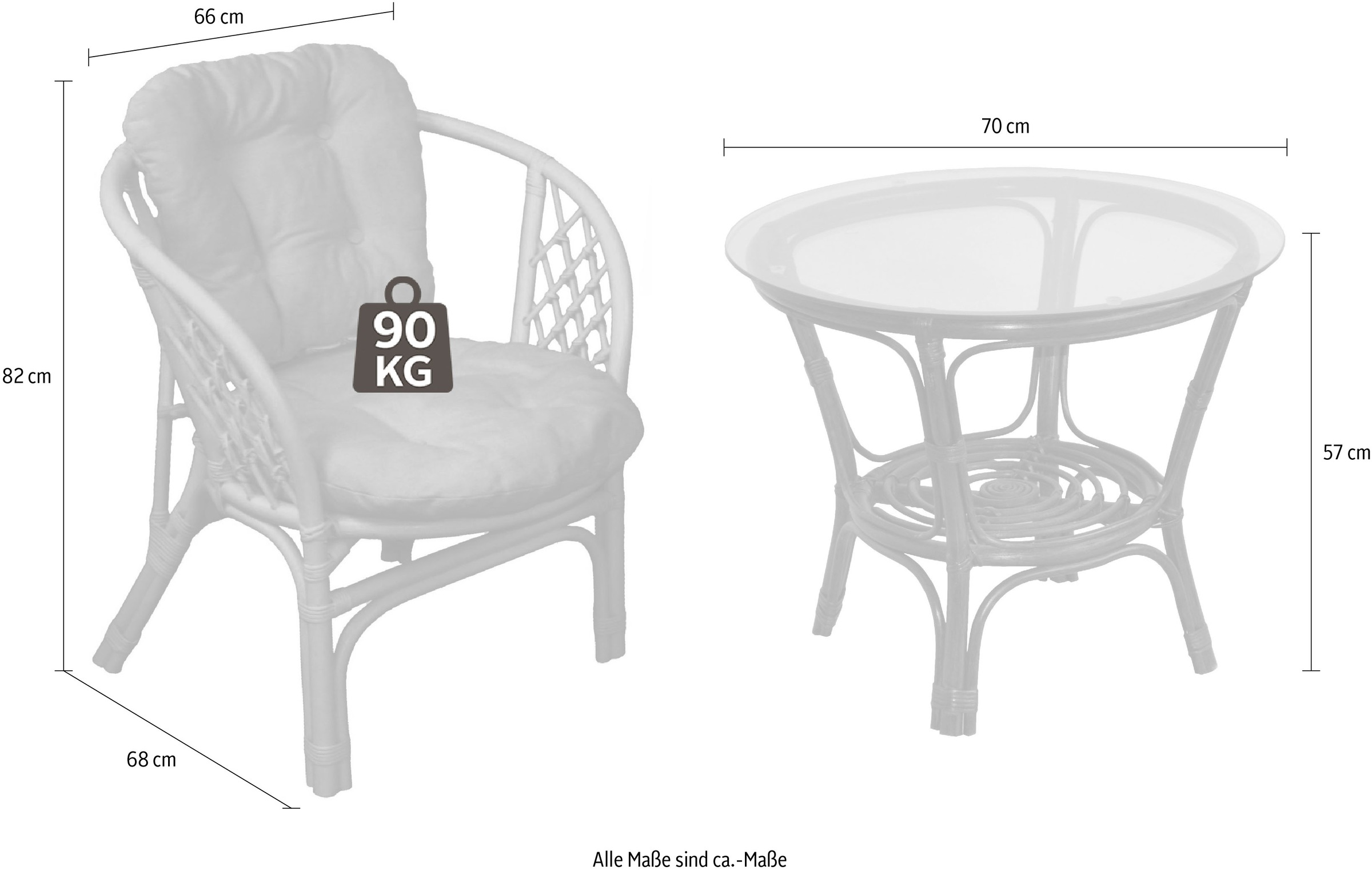 Home affaire Essgruppe 5 Stk. tlg. honigfarben, inklusive Kissenauflagen günstig online kaufen