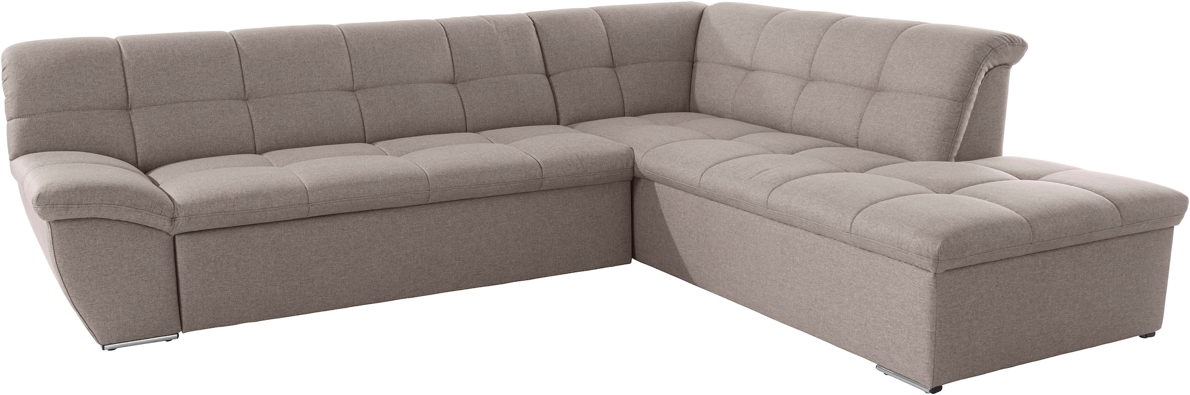 DOMO collection Ecksofa »Lagoa, moderne Sitzheftung, bequem und komfortabel, L-Form«, wahlweise mit Bettfunktion, frei im Raum stellbar, große Farbvielfalt