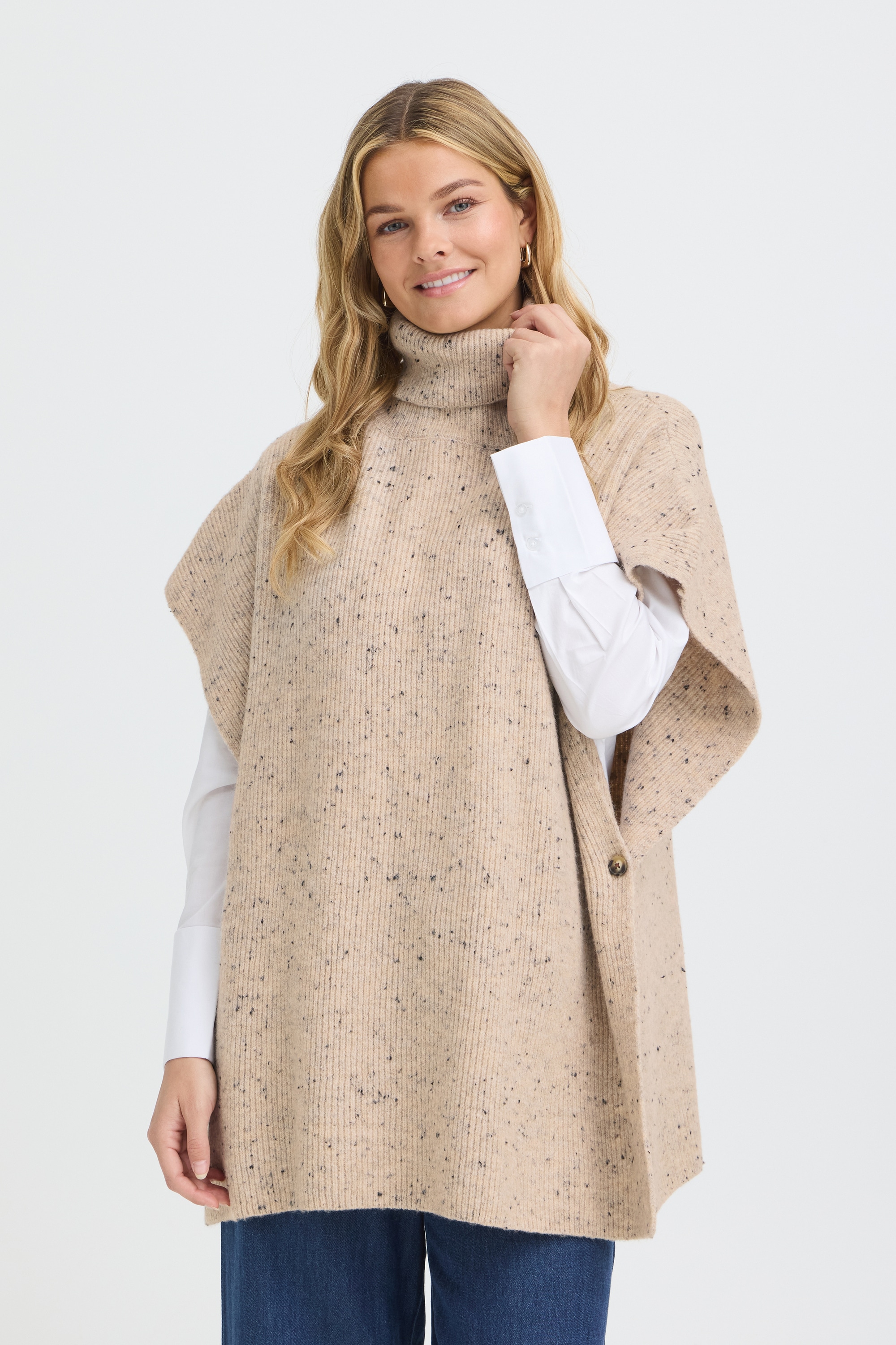 fransa Strickponcho »Damen Poncho FRNANNA«