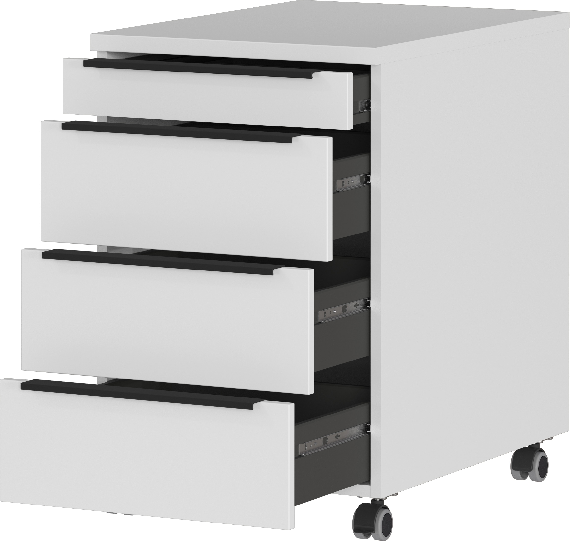 GERMANIA Rollcontainer »Mailand, mit 4 Schubladen, optional mit Schubladendämpfung,«, Utensilienfach, 42x63 cm, Made in Germany