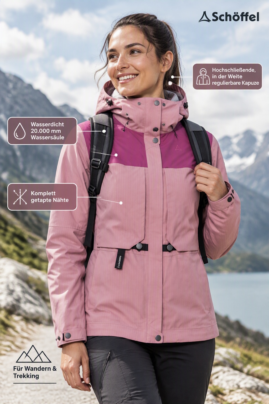 Schöffel Trekkingjacke wasser- und winddicht, atmungsaktiv, verschweißte Nähte, tolle Details