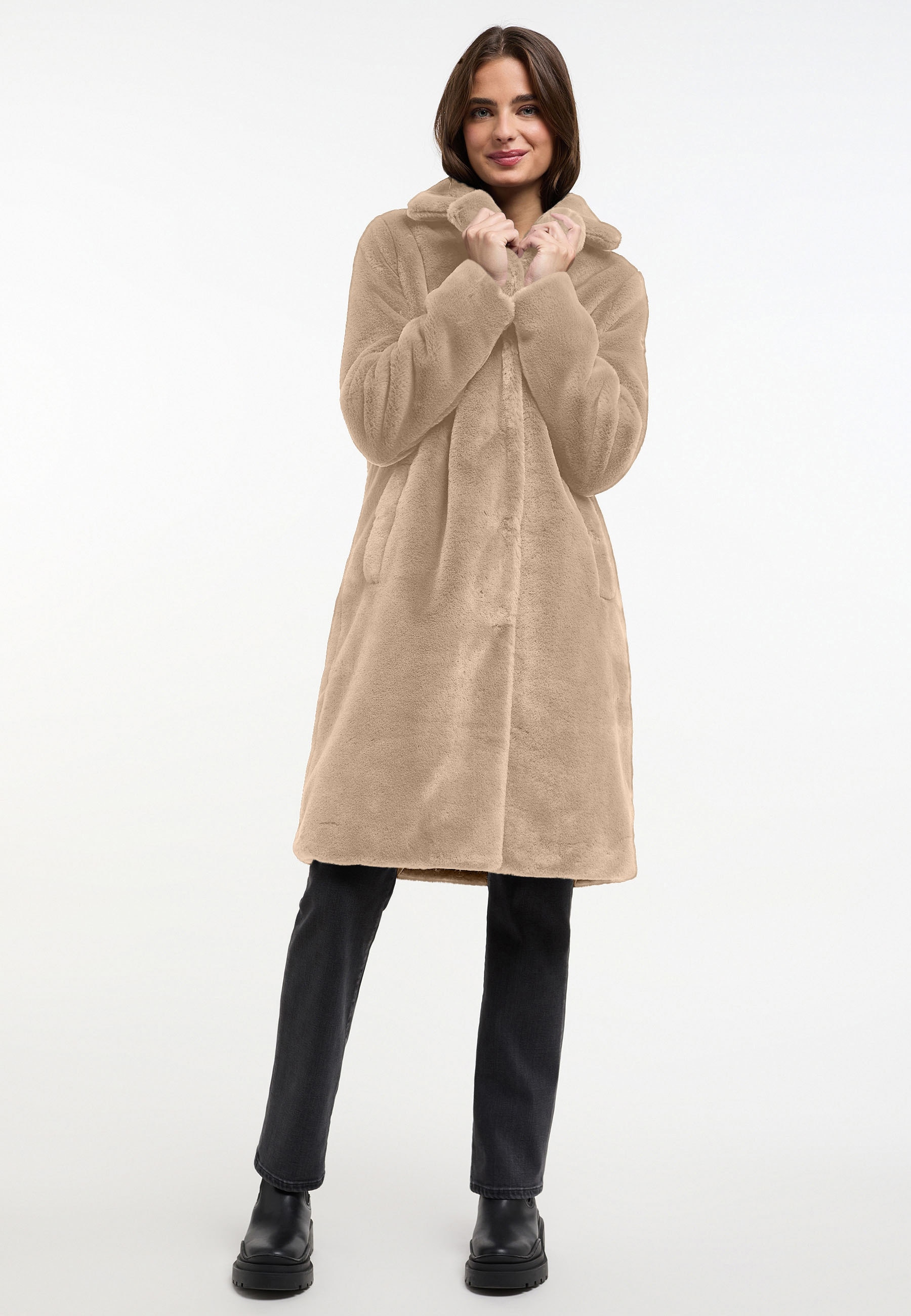 Frieda & Freddies Wintermantel "Frieda & Freddies Faux Fur Mantel"