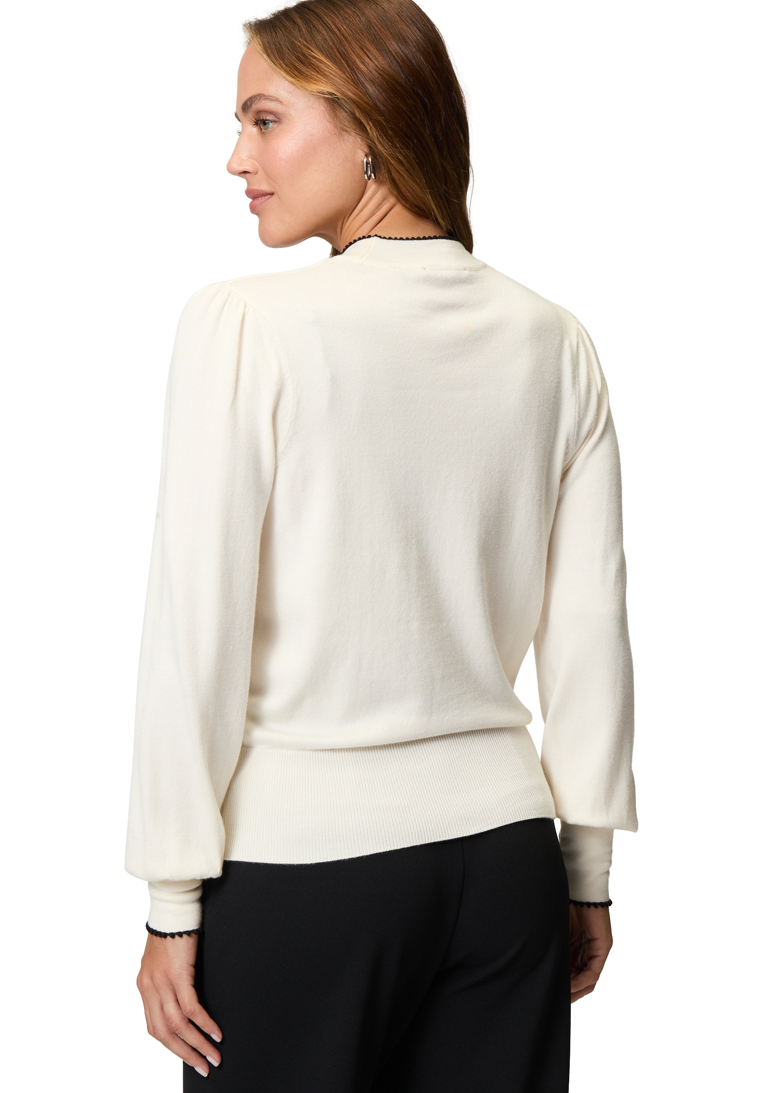 Zero Strickpullover »zero Pullover mit Kontrastpaspel«, (1 tlg.), weiteres Detail