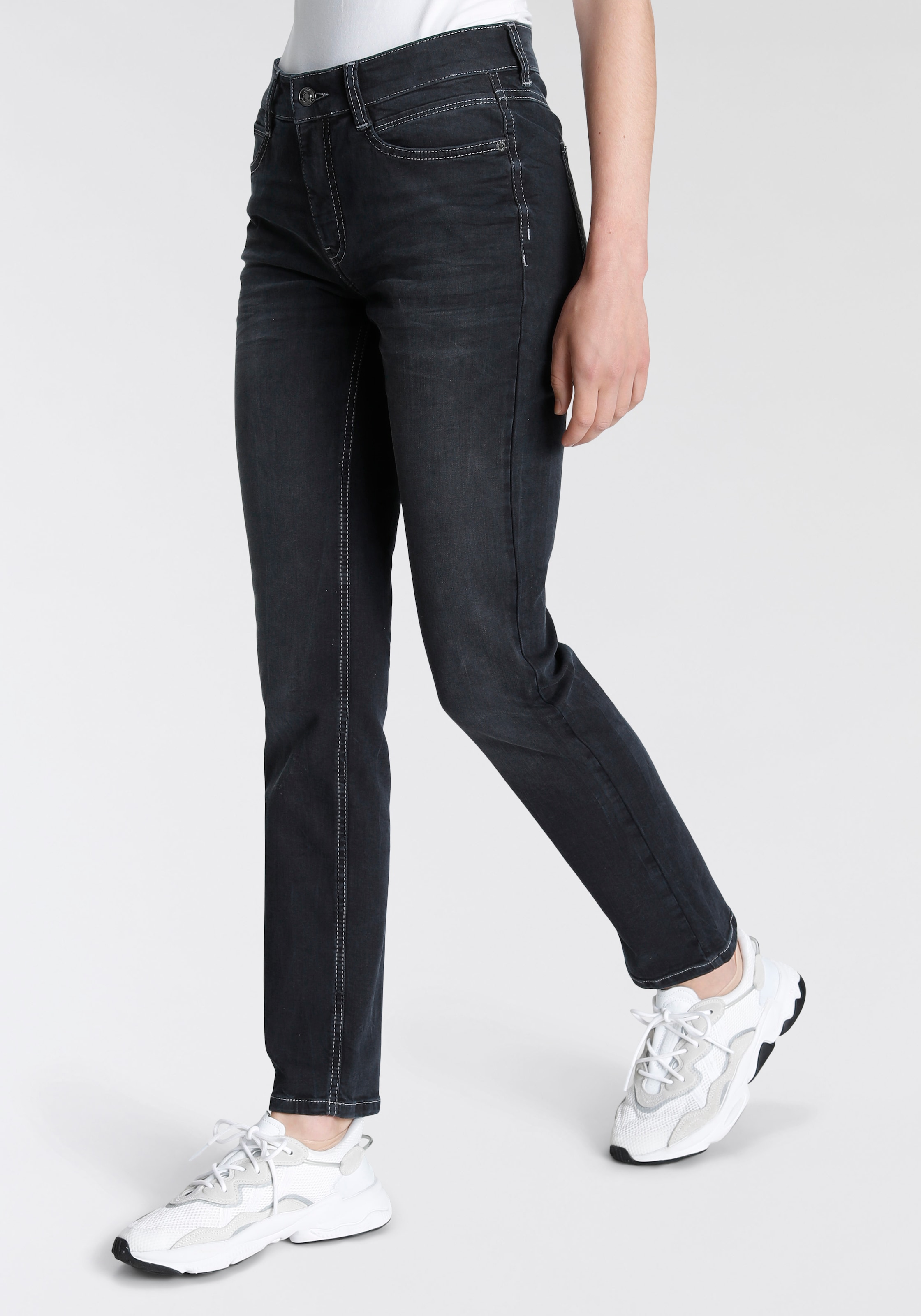 | Stretch-Jeans bestellen Schmal MAC »Angela«, geschnitten BAUR online