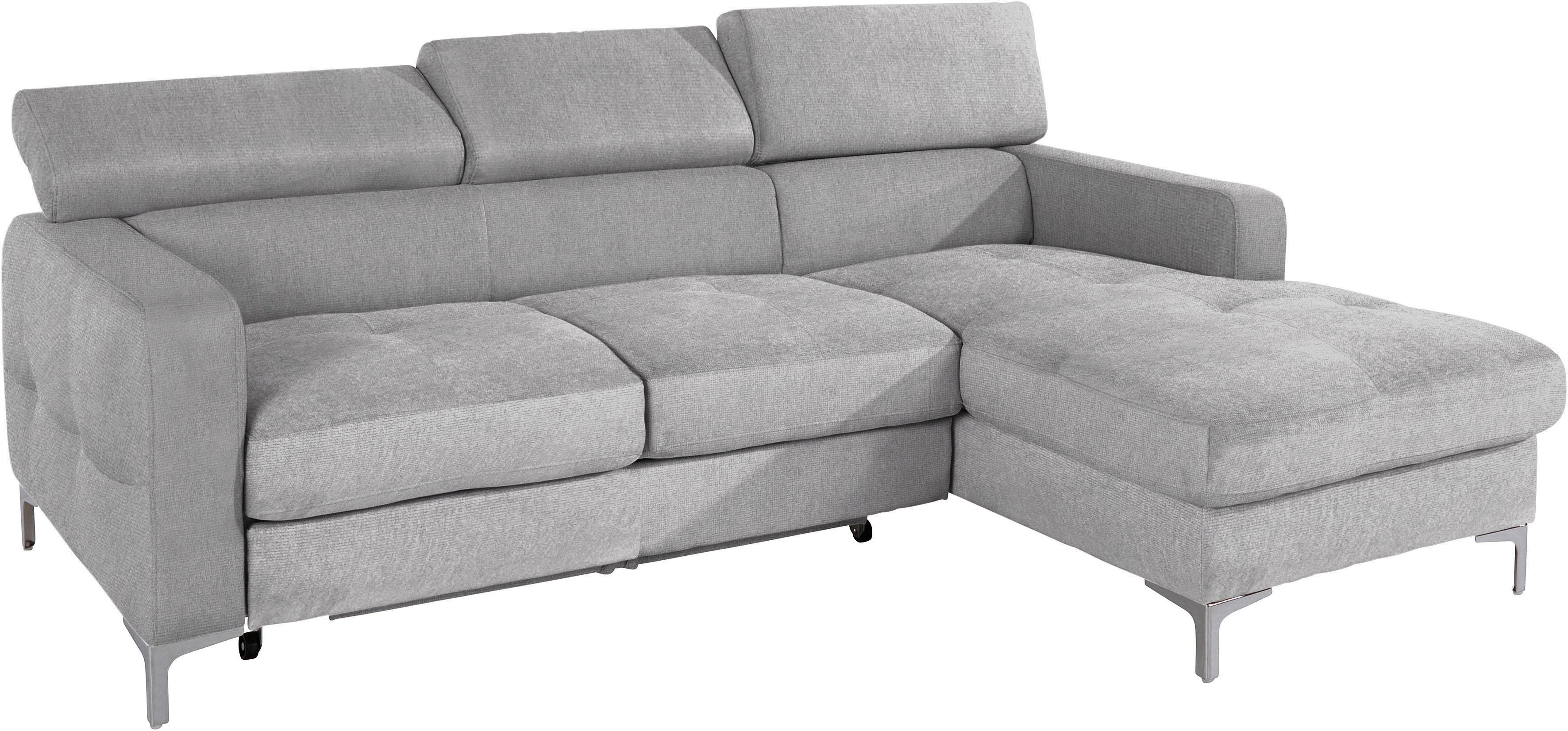 COTTA Ecksofa "Sammy L-Form" mit Kopfteilverstellung, wahlweise mit Schlaffunktion & Bettkasten