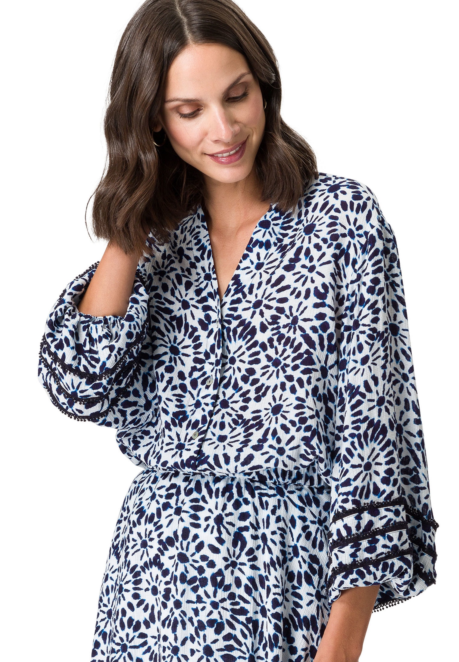 Klassische Bluse »zero Bluse Print mit V-Ausschnitt«