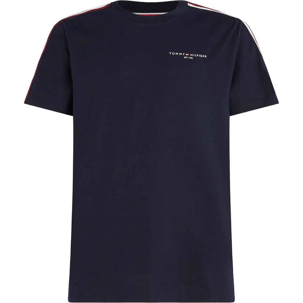 Tommy Hilfiger Rundhalsshirt »GLOBAL STRIPE PREP TEE«, mit Streifen in TH-Farben an beiden Ärmeln