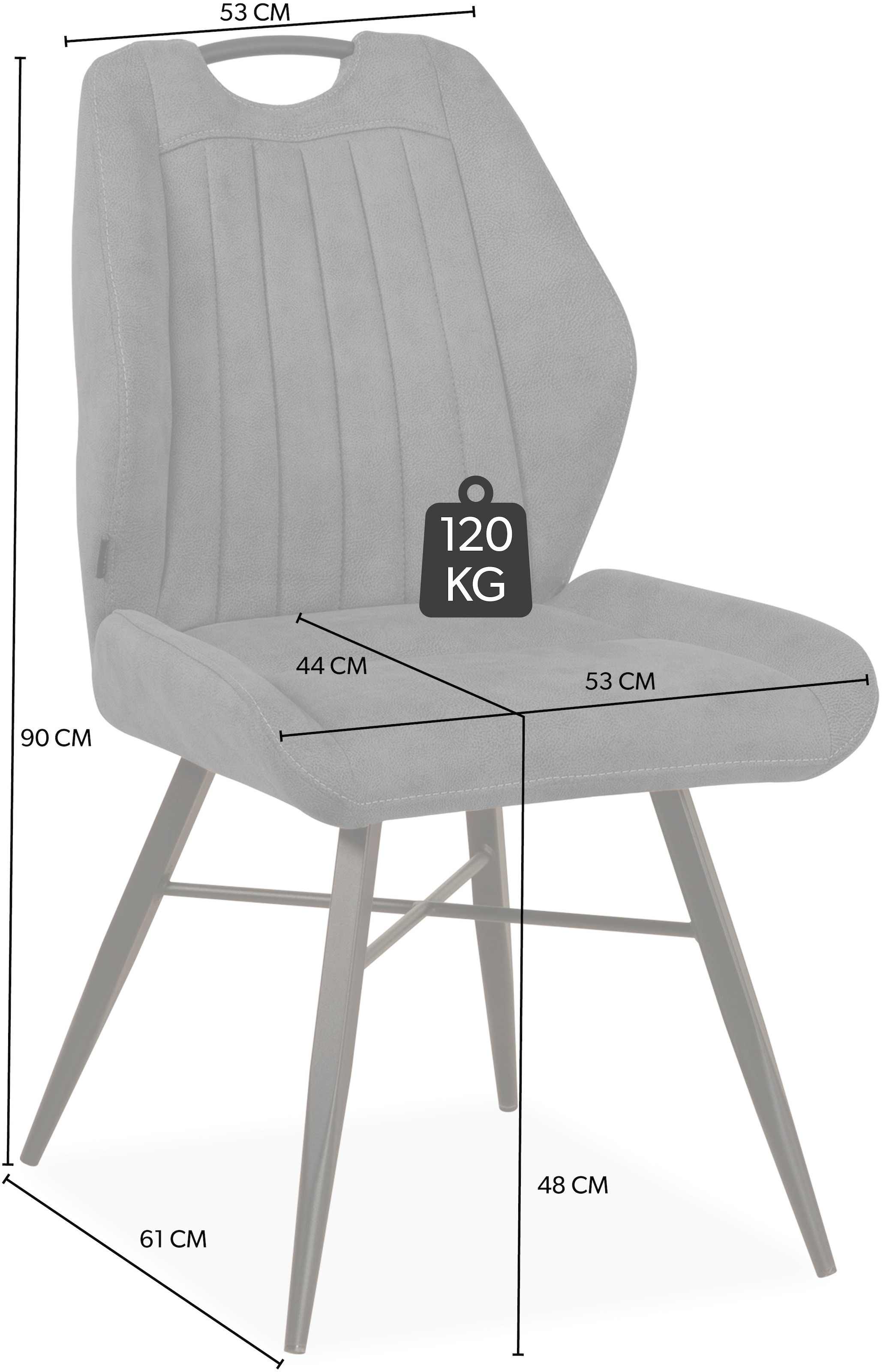 OMG Design Esszimmerstuhl »Torro«, (Set), 2 St., Stoff, bequemer Polsterstuhl, pflegeleichter Bezug