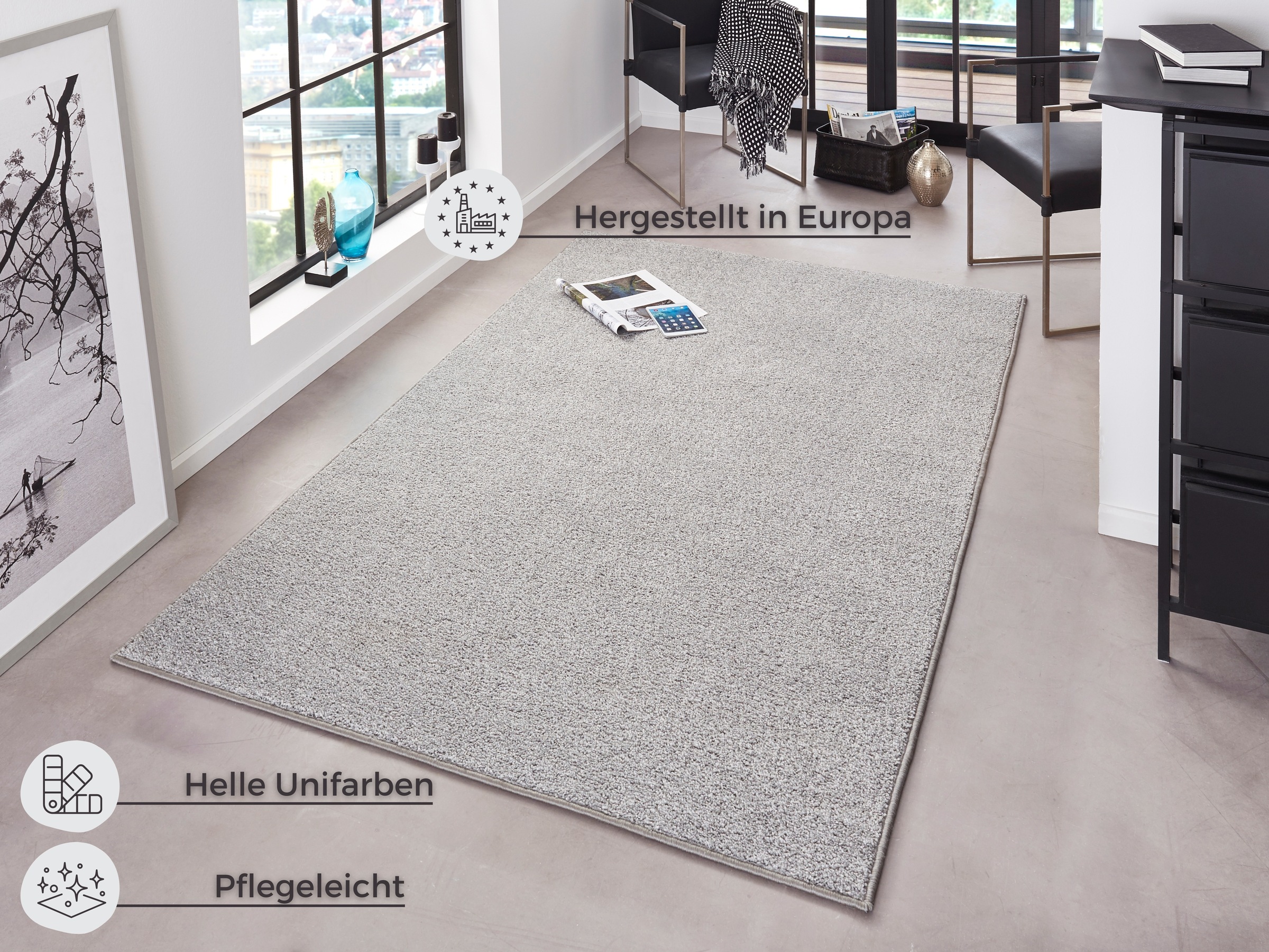 Hanse Home Pure 100 Teppich Grau 160x240cm 2