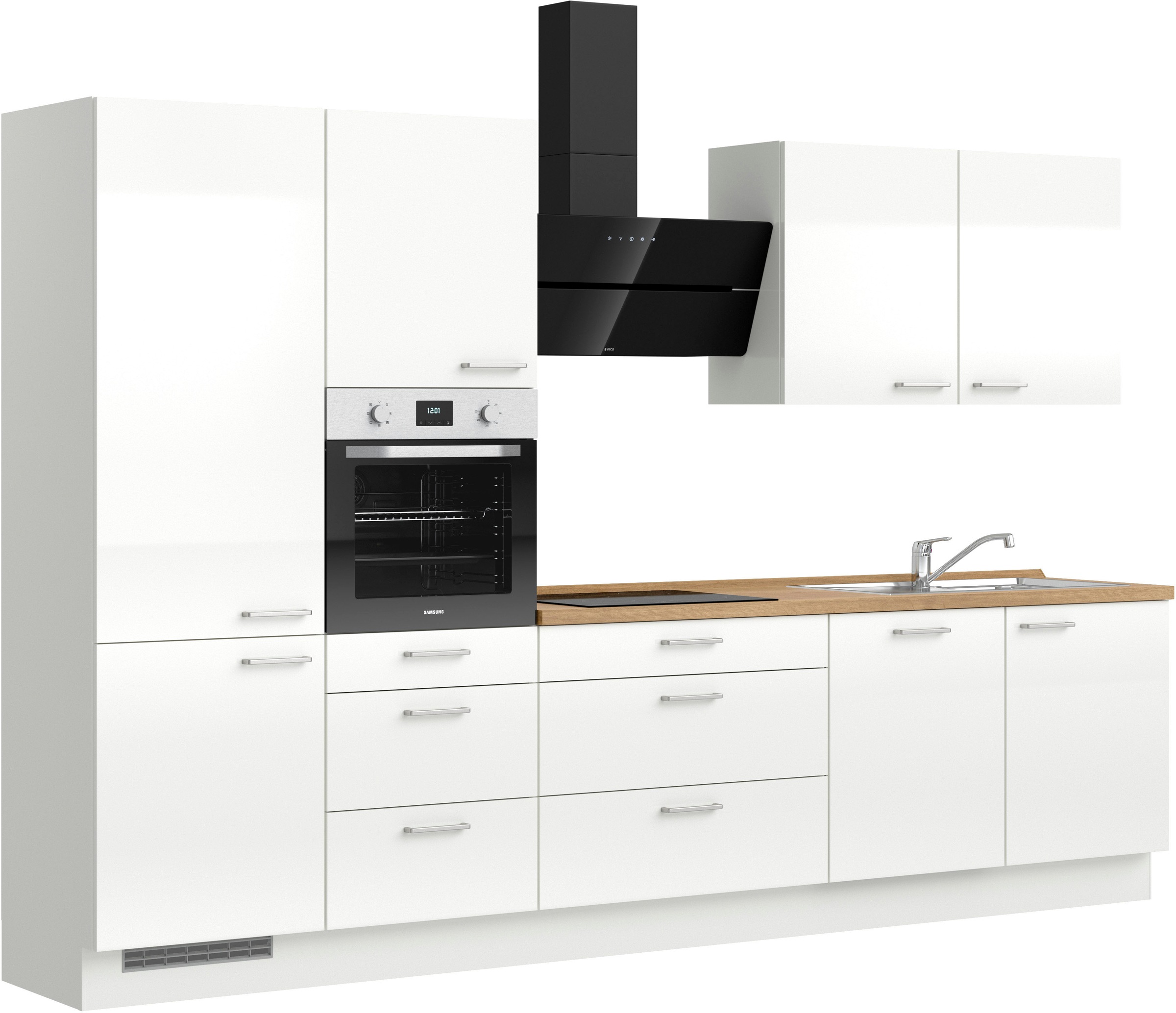 nobilia® Küchenzeile »"Flash II"«, vormontiert, Ausrichtung wählbar, Breite 330 cm, wahlw. mit E-Geräten