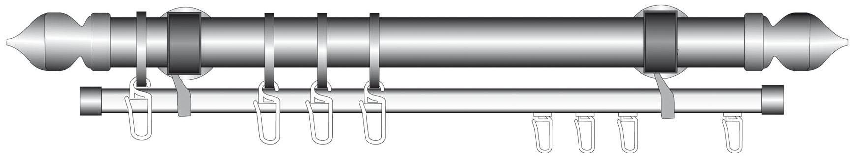 Liedeco U-Schiene "U-STORELAU01GS" 1 läufig-läufig Fixmaß günstig online kaufen