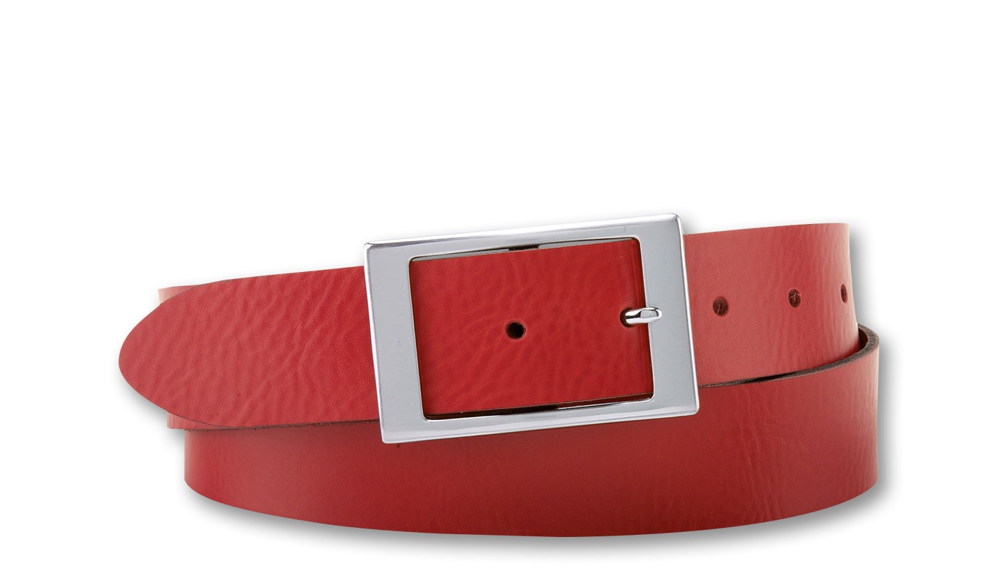 Ledergürtel BERND GÖTZ "Ledergürtel mit eleganter Rechteckschließe", Damen, Gr. 105, rot, Rindsleder, Gürtel Ledergürtel