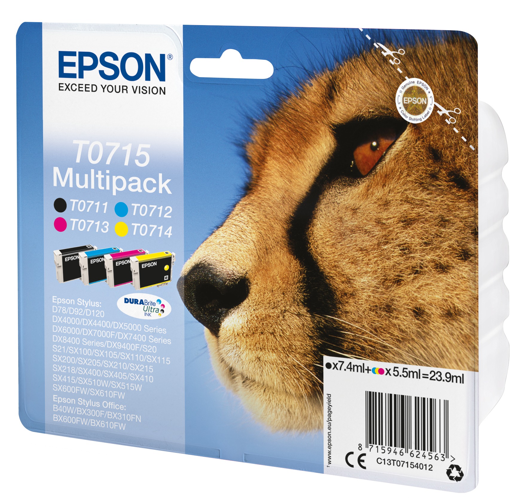 Epson Tintenpatrone »Epson Multipack 4 Farben T0715«