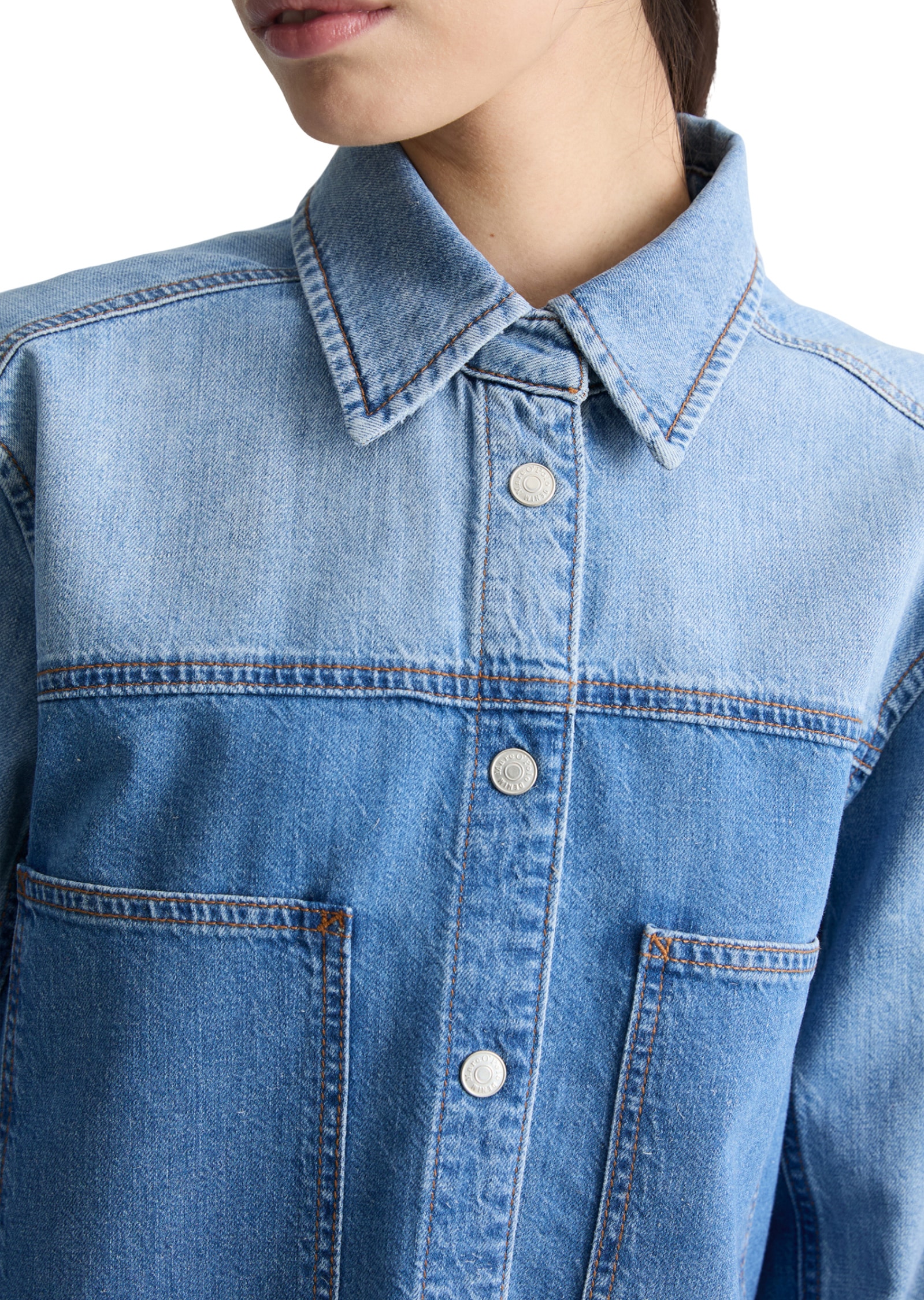 Marc O'Polo DENIM Jeansbluse »mit Ananasblattfasern«