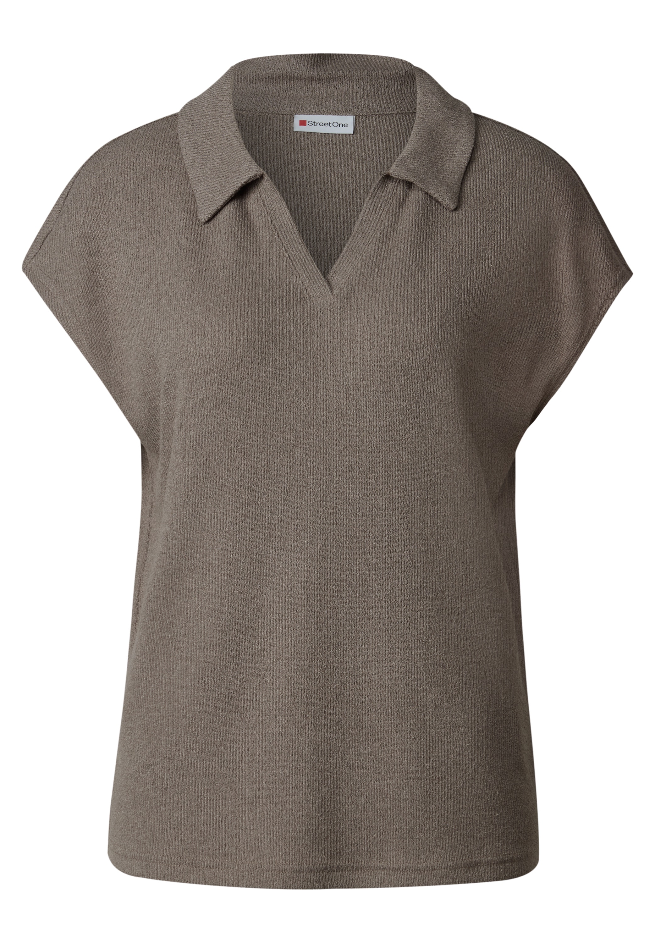 STREET ONE Poloshirt, aus elastischem Materialmix