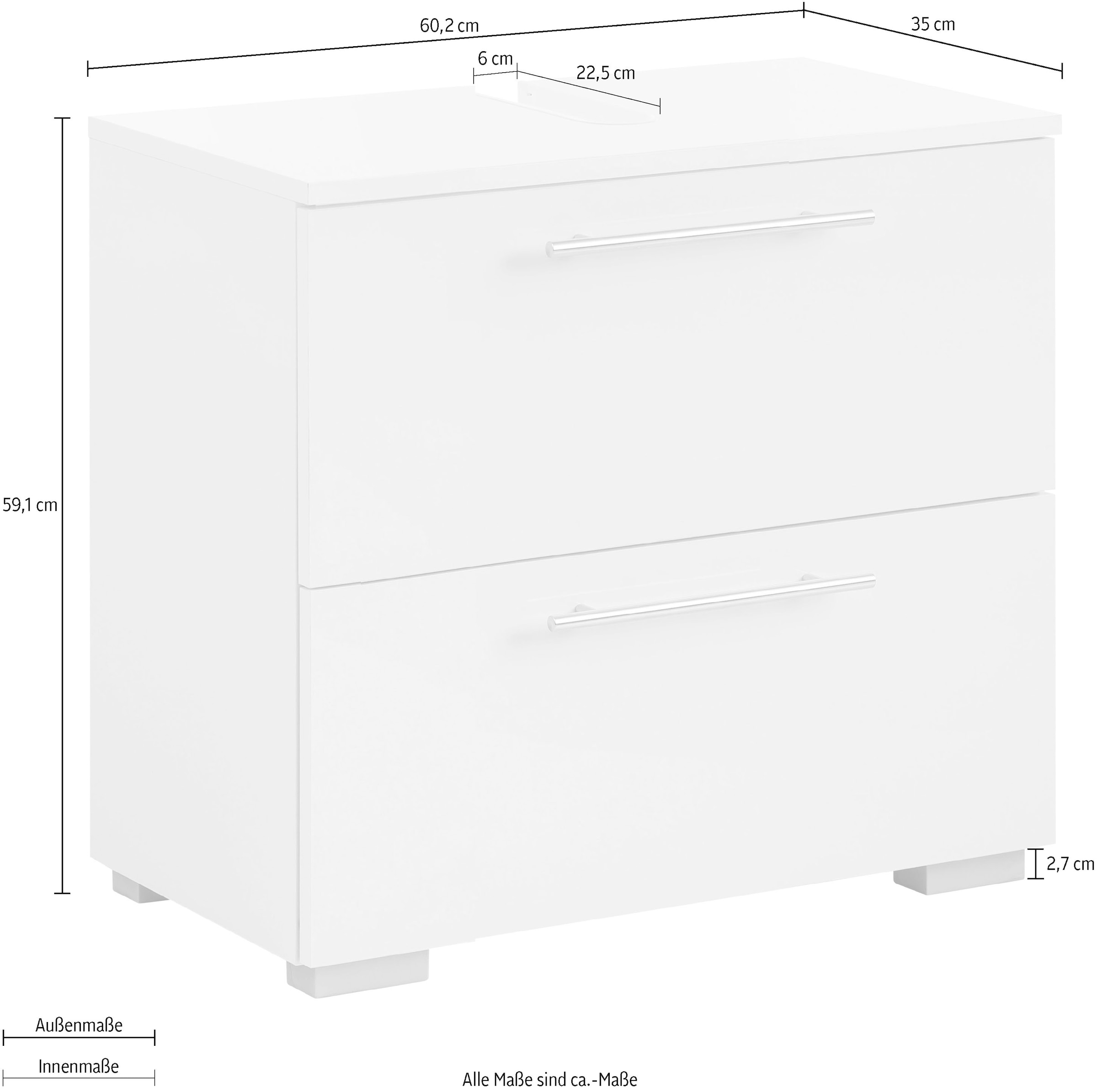 Schildmeyer Waschbeckenunterschrank »Carlos«, Breite 60 cm