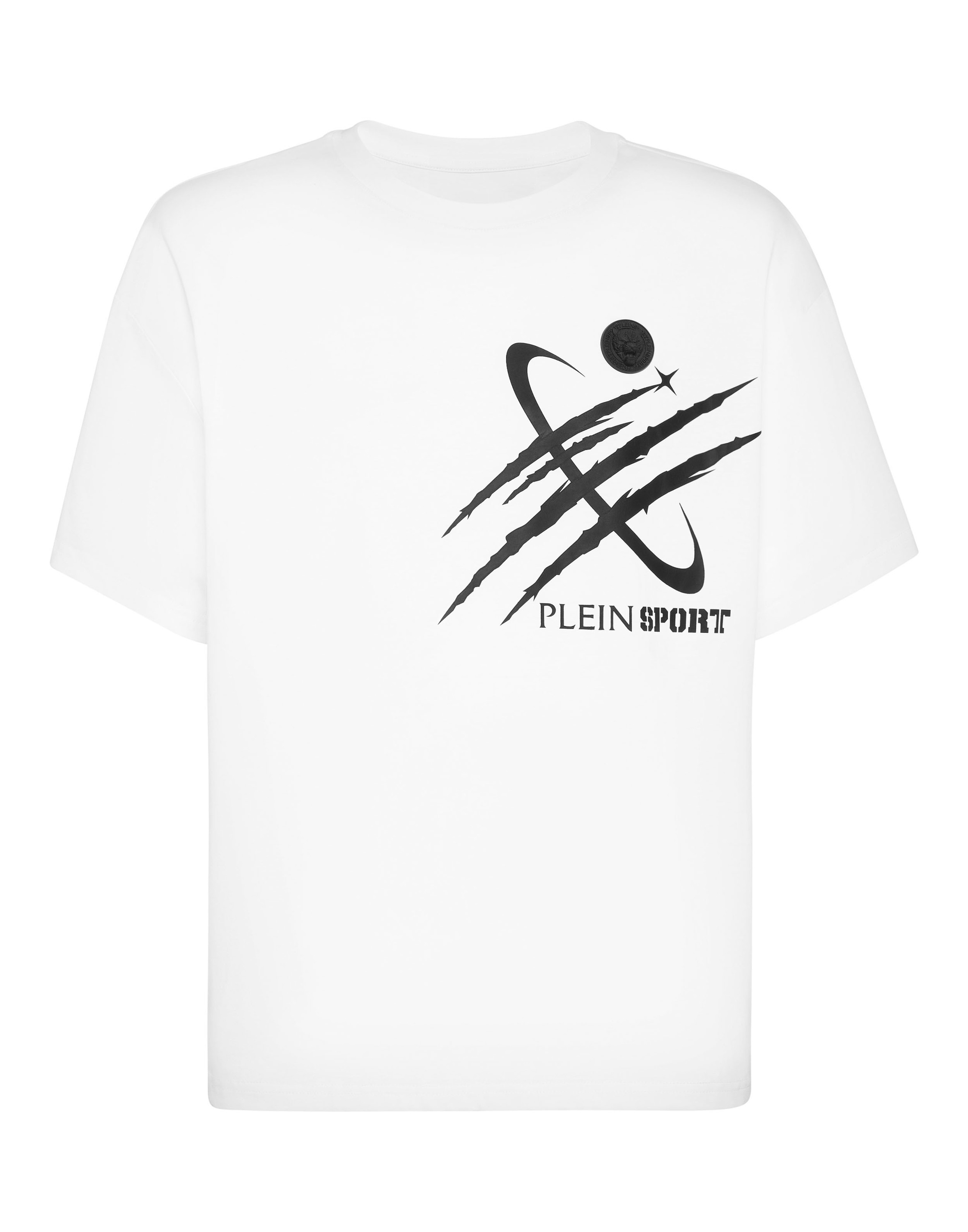 T-Shirt PLEIN SPORT "Scratch", Jungen, Gr. XXL, weiß (01, weiß), Obermaterial: 100% Baumwolle, Shirts T-Shirt